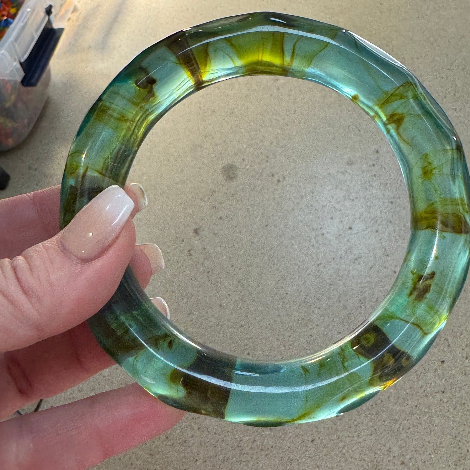 Watery Waves Resin Bangle Bracelet