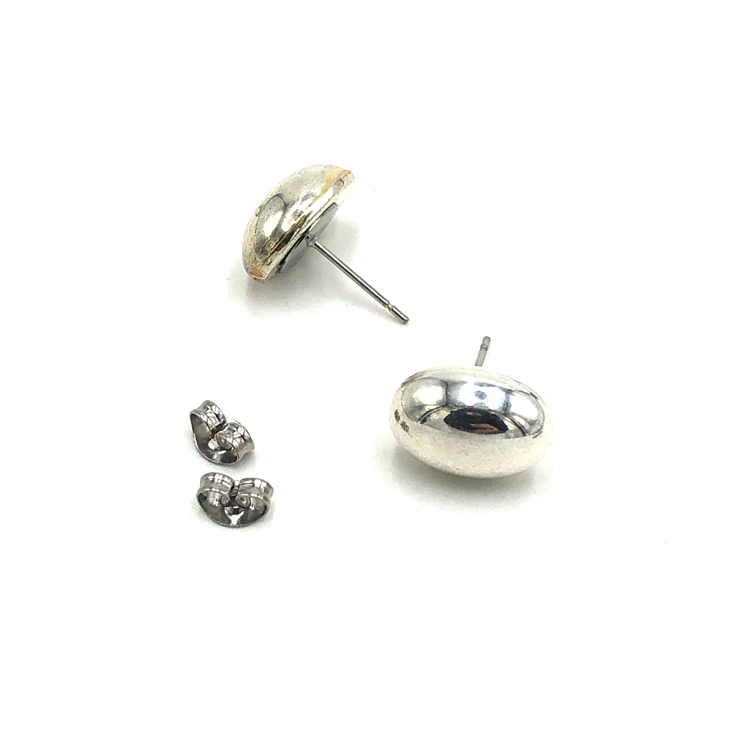 Silver Petite Oval Stud Earrings