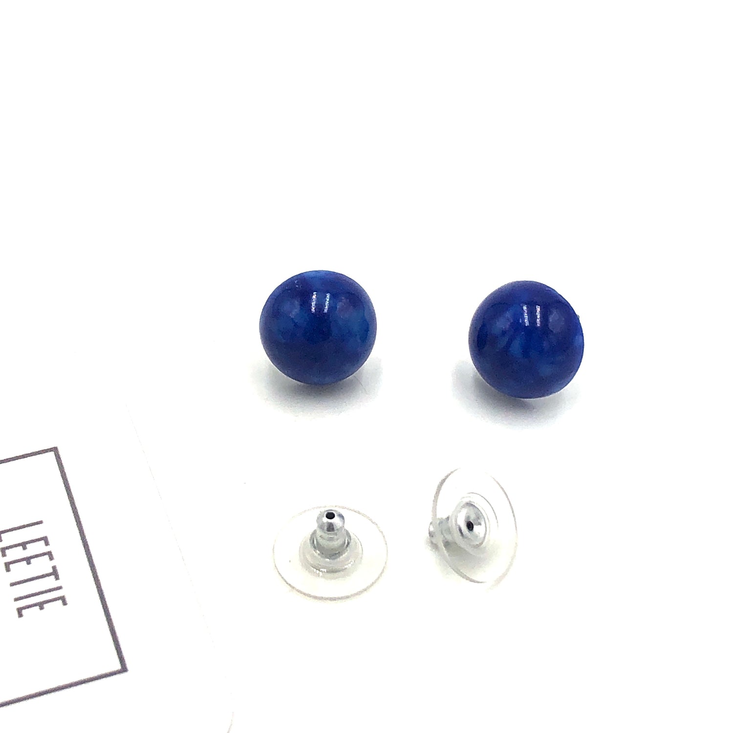 Blue Mosaic GumDrop Stud Earrings
