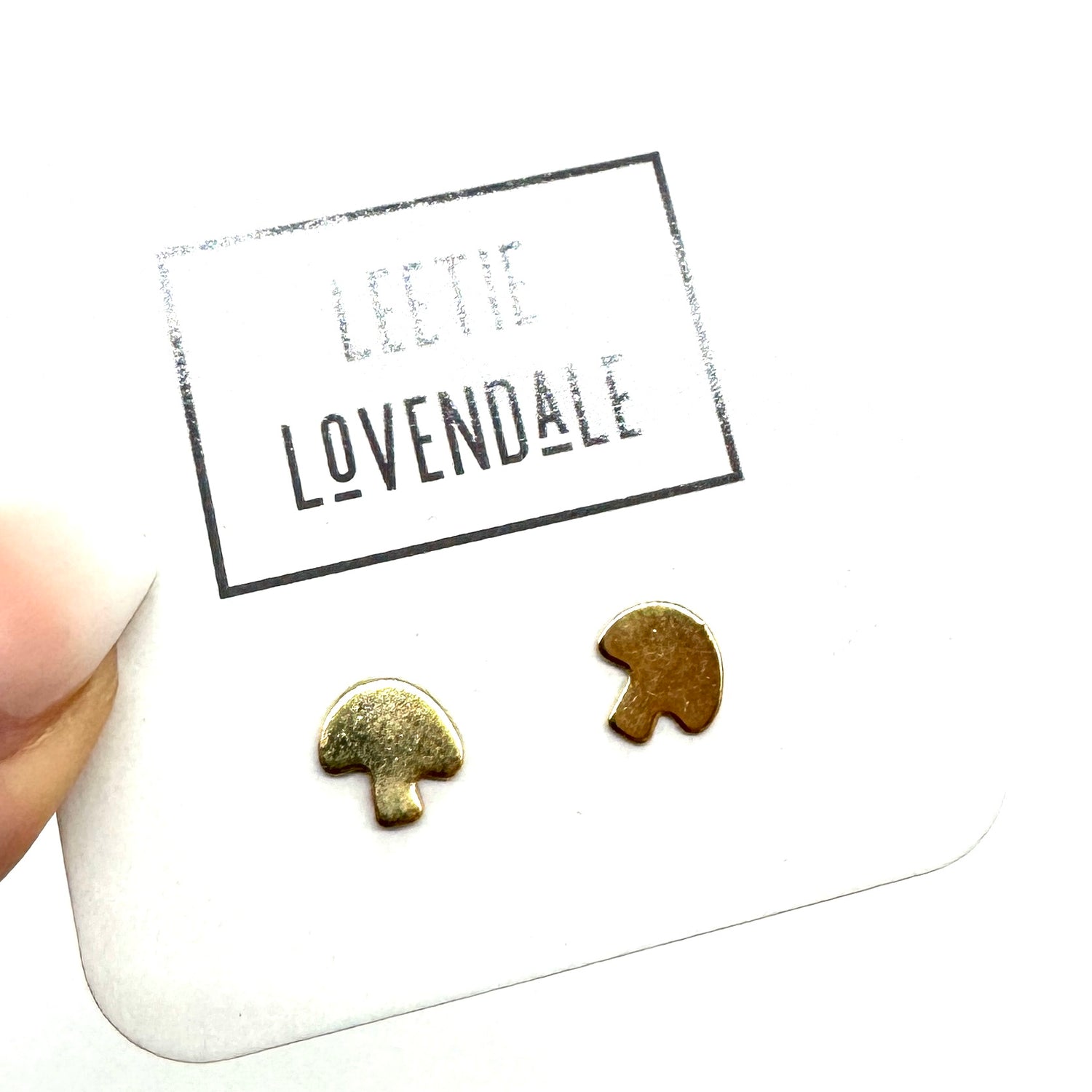 Gold Shroom Deadstock Stud Earrings