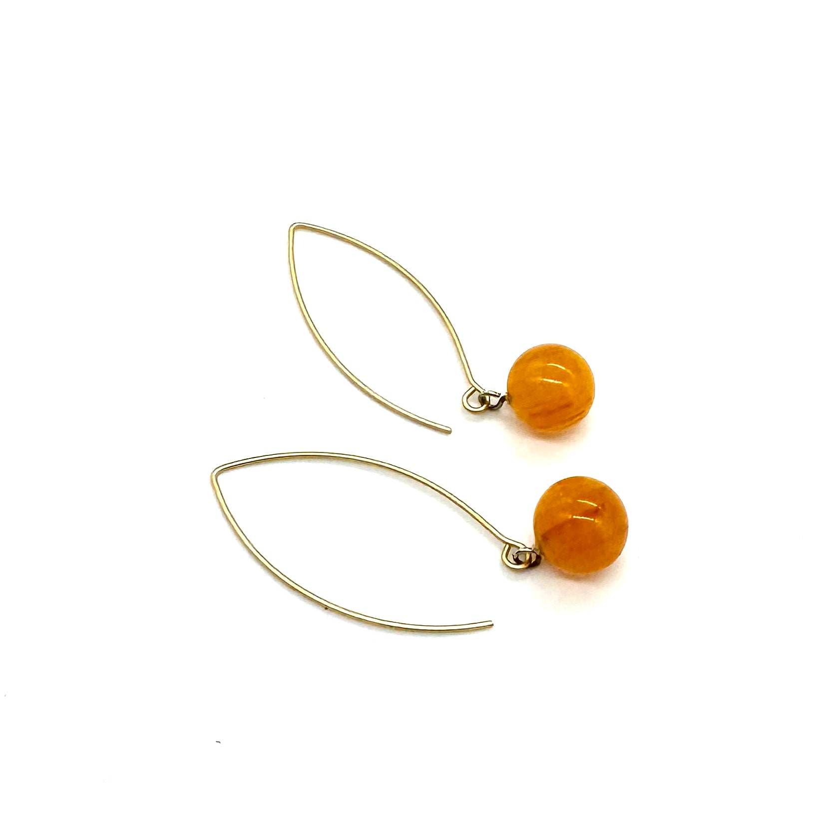 Amber Lucite Marbled Raindrop Earrings