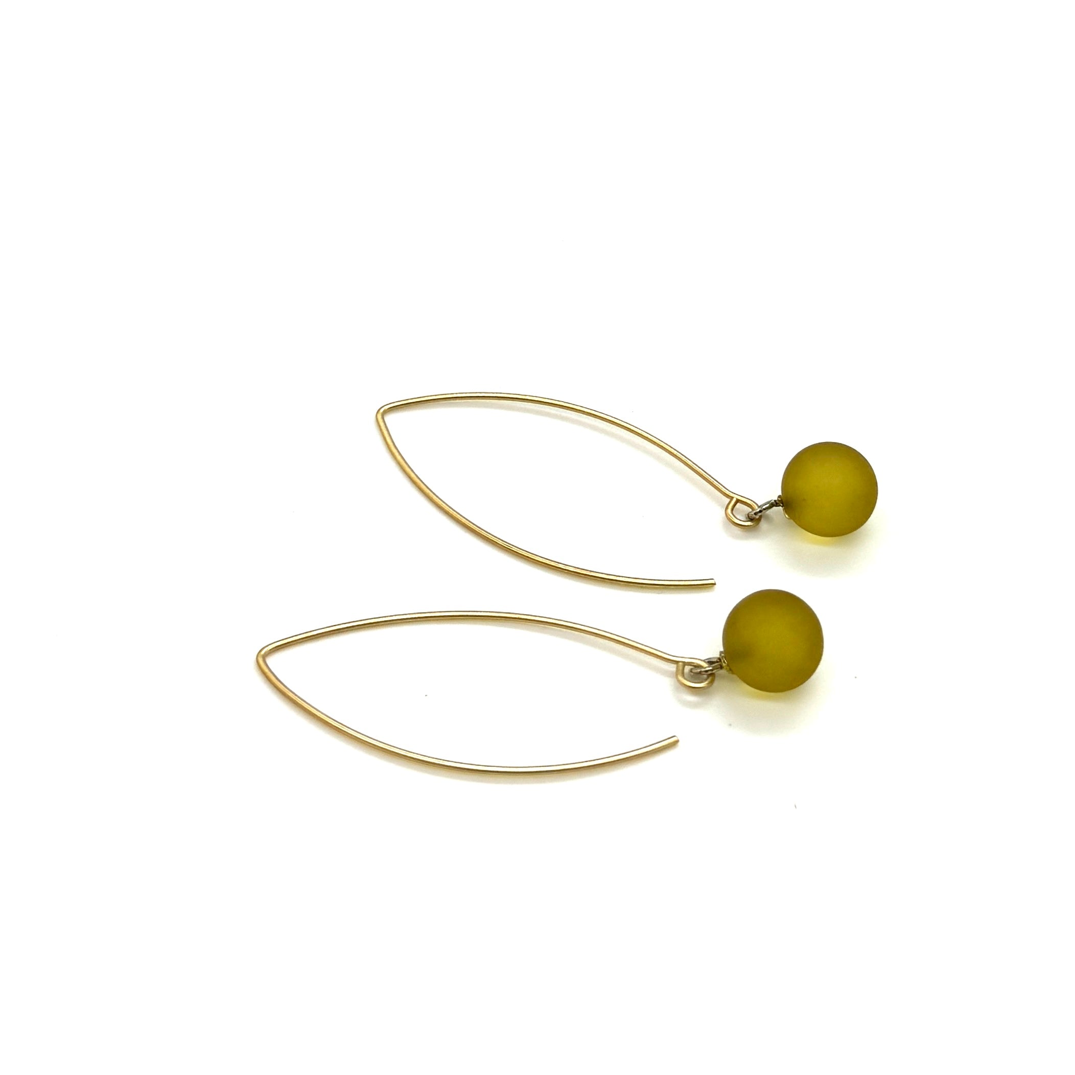 Olive Frosted Raindrop Earrings