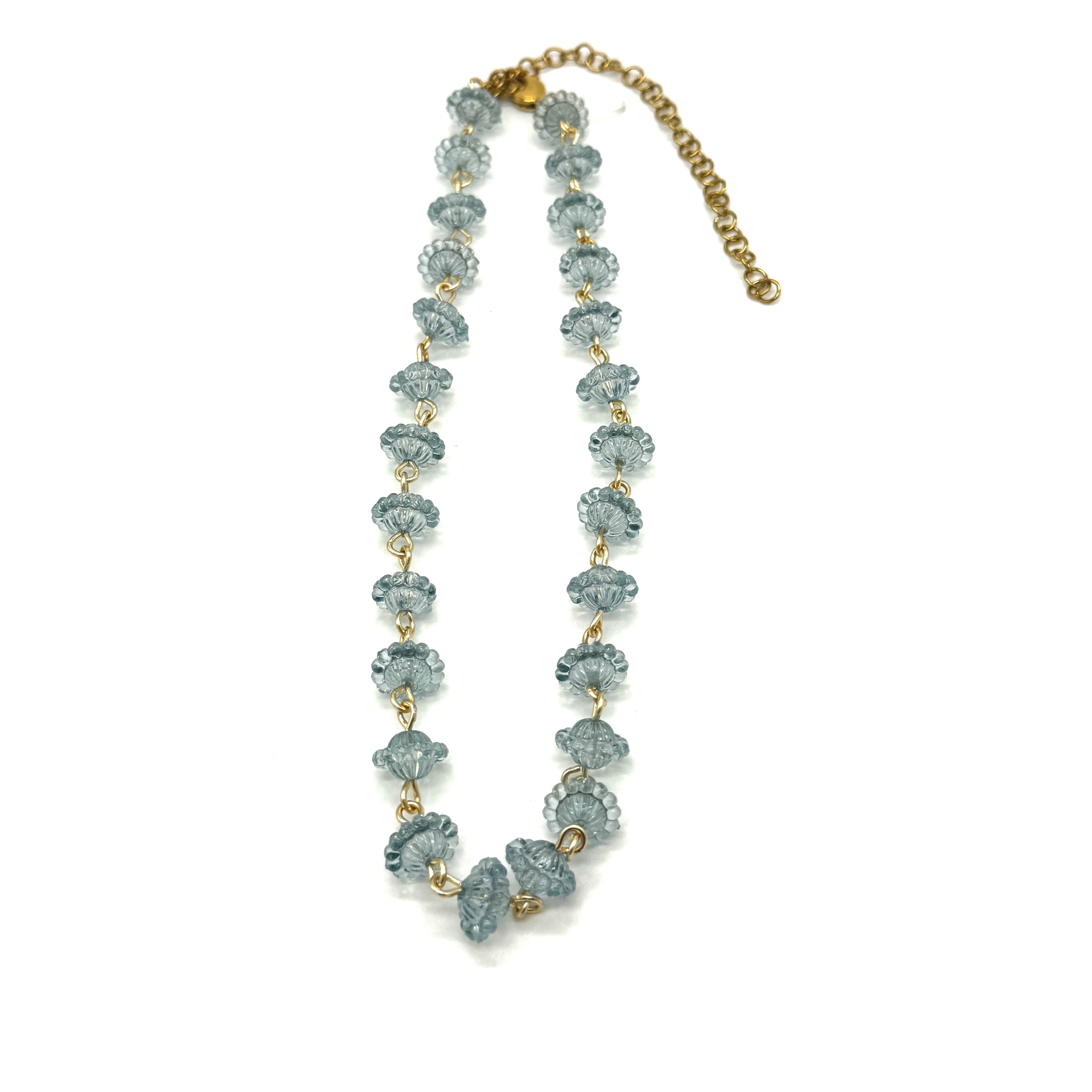 Teal Petite Scalledoped Amelia Necklace