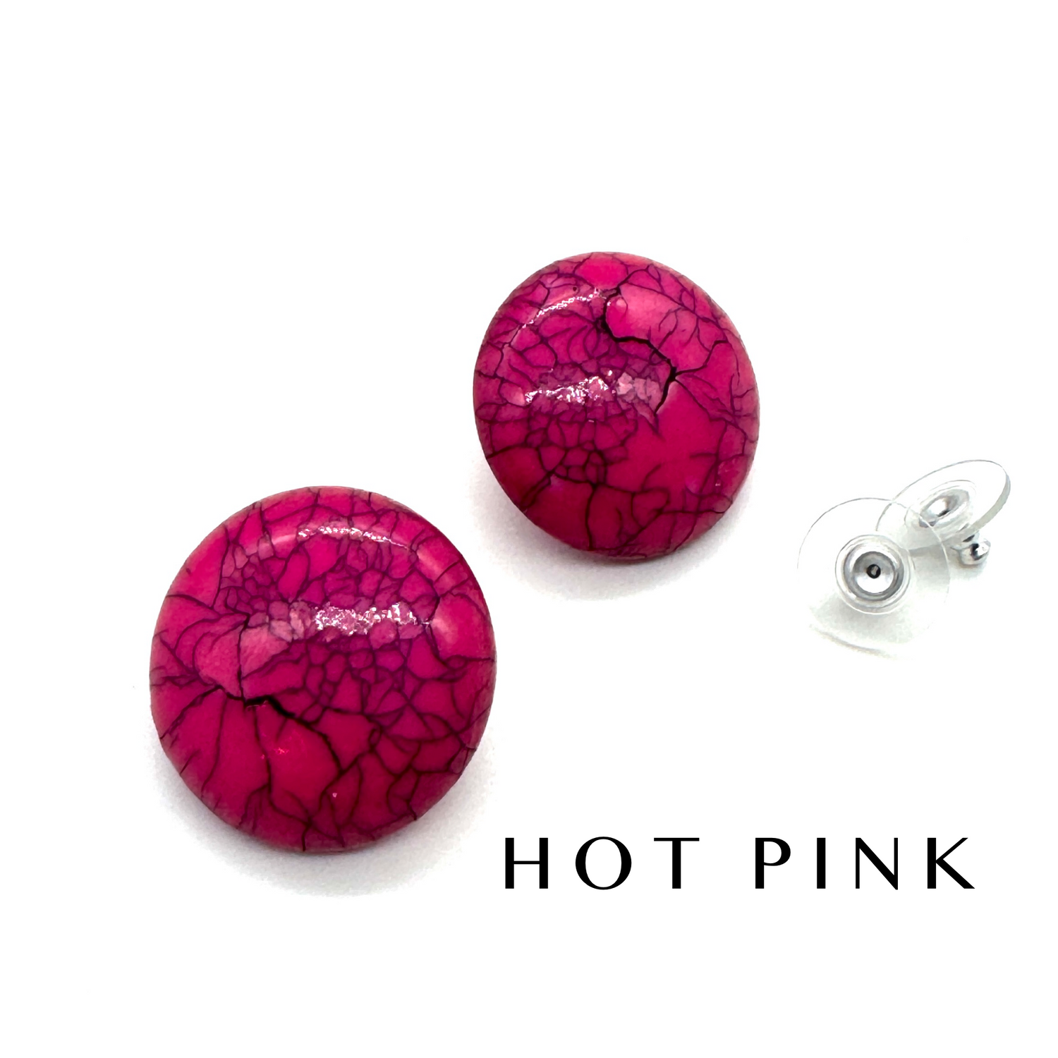 Crackle Retro Button Stud Earrings