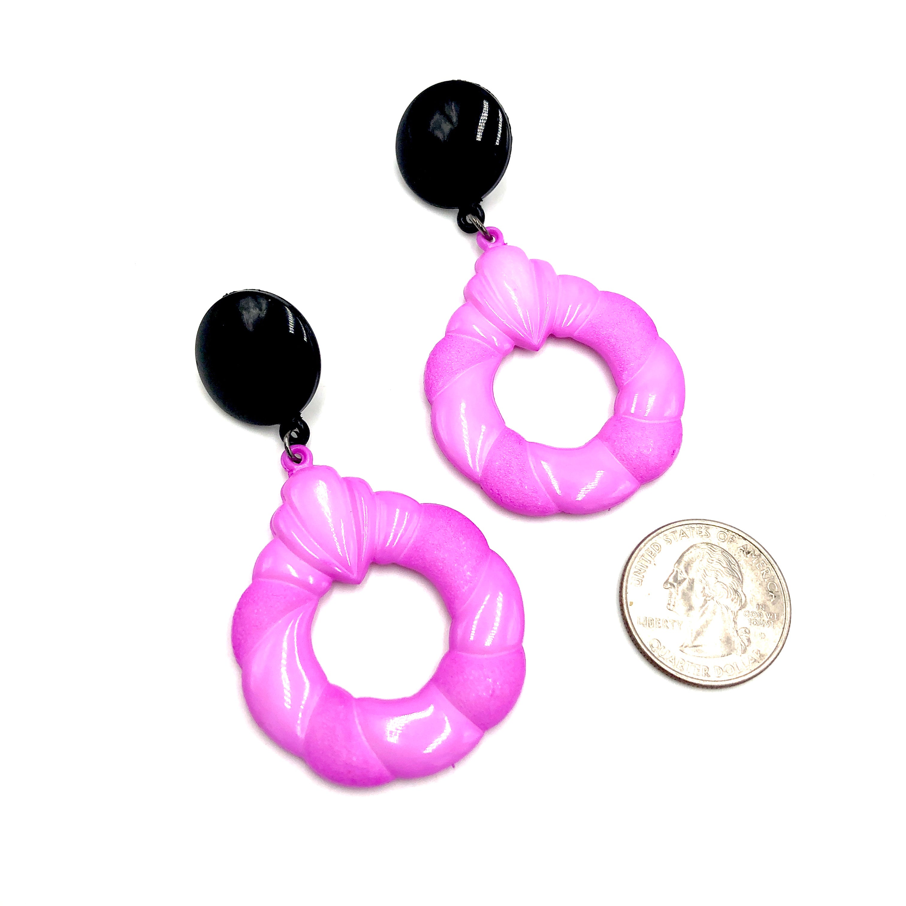 Hot Pink Clad Earrings