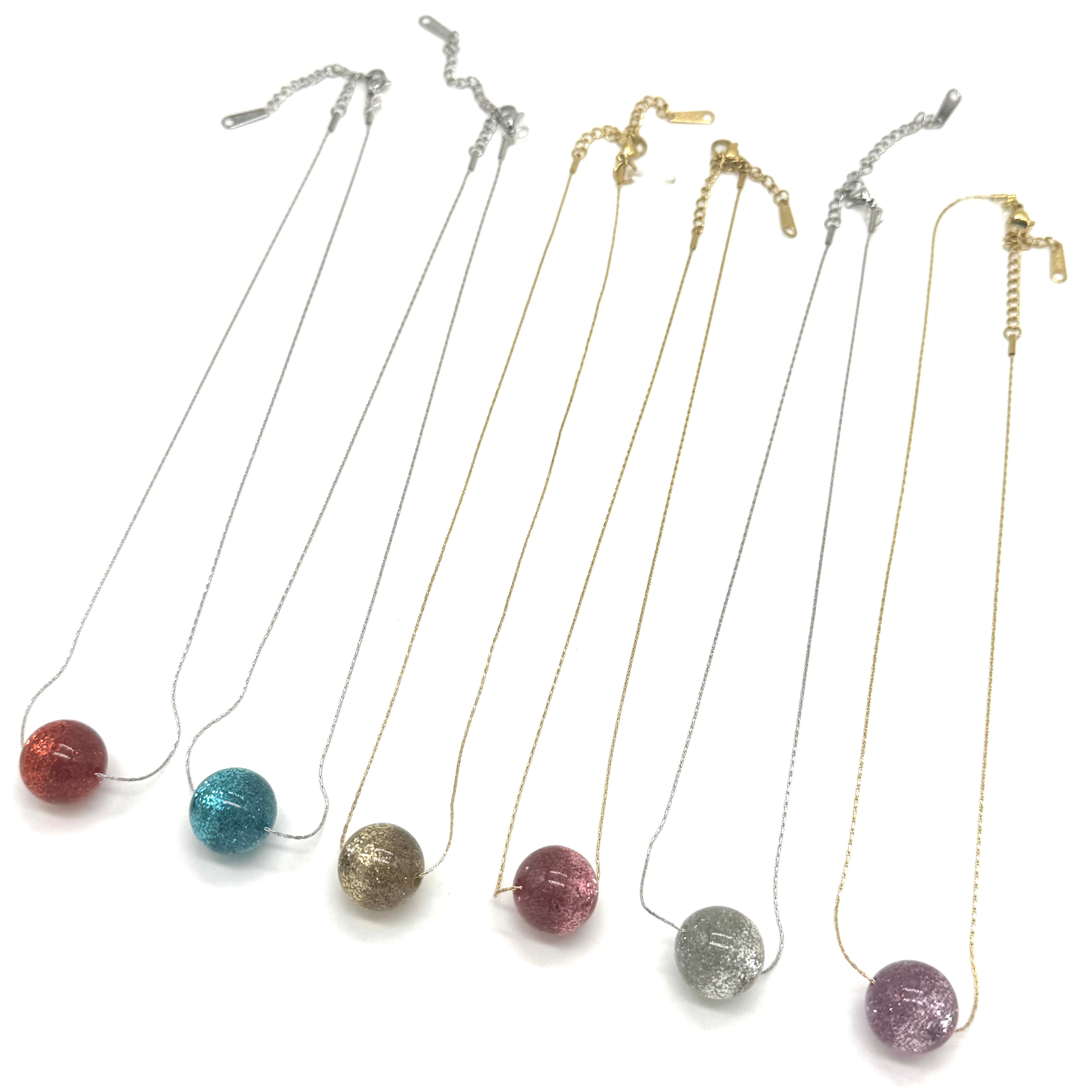 Glitter Ball Slide Necklace