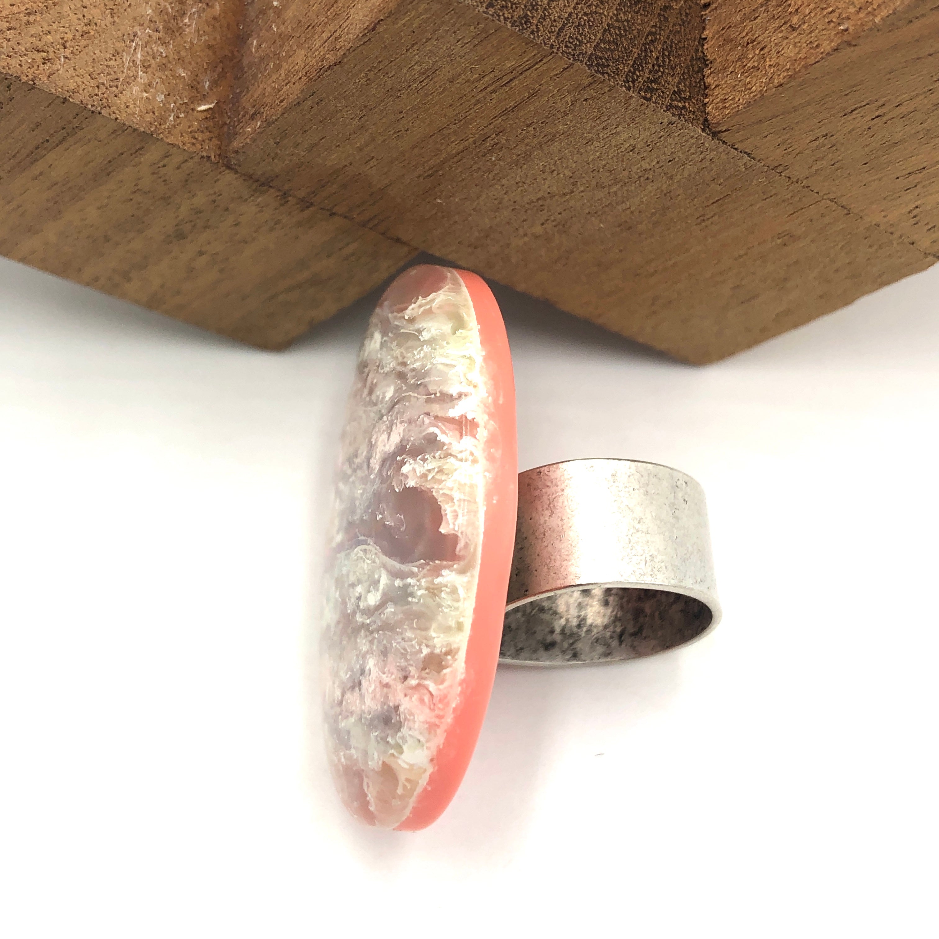 Pink Ice Cap Oval Cocktail Ring