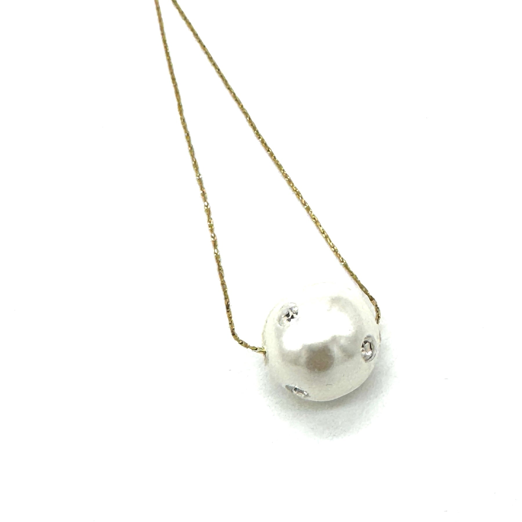 Pearl Bling Side Necklace