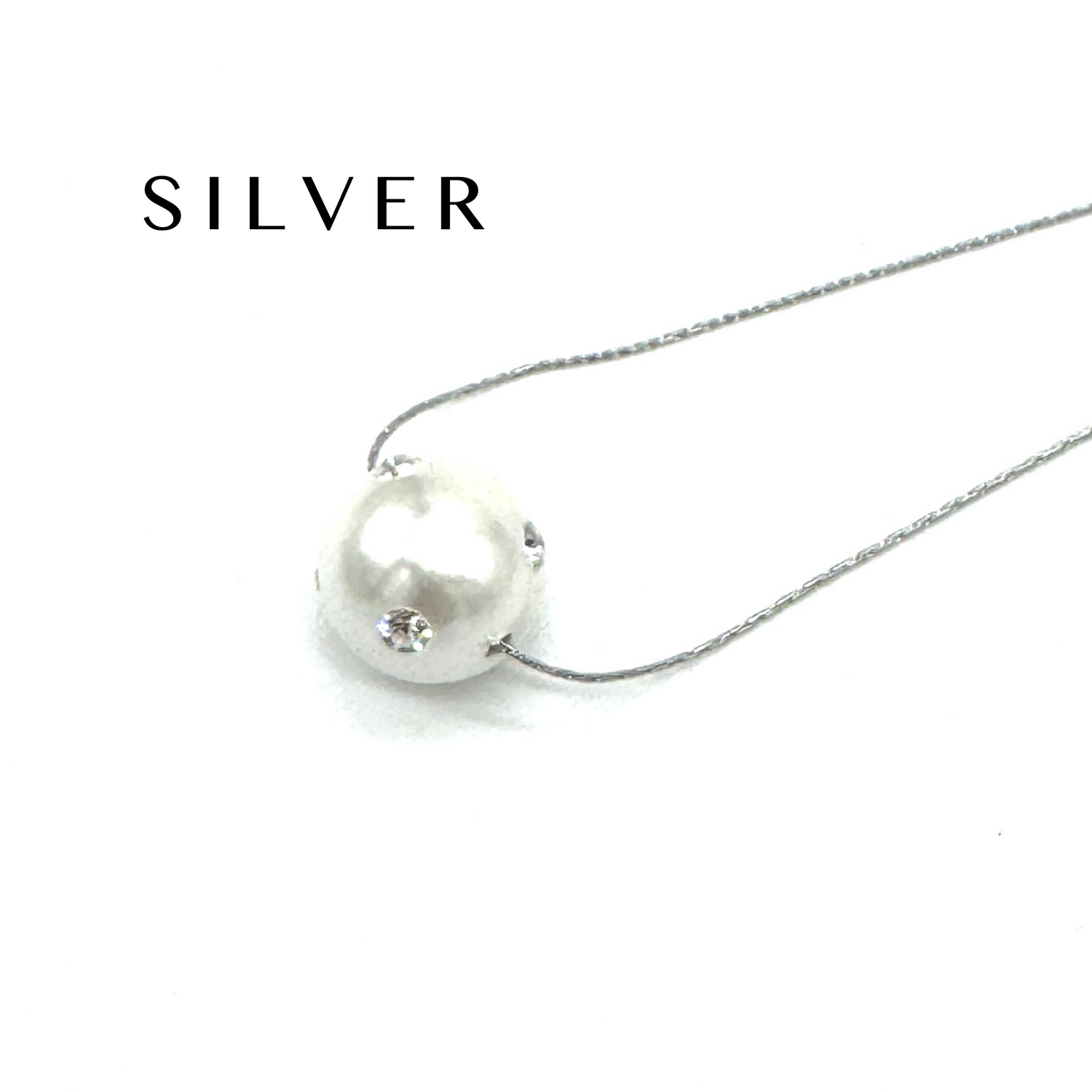 Pearl Bling Side Necklace
