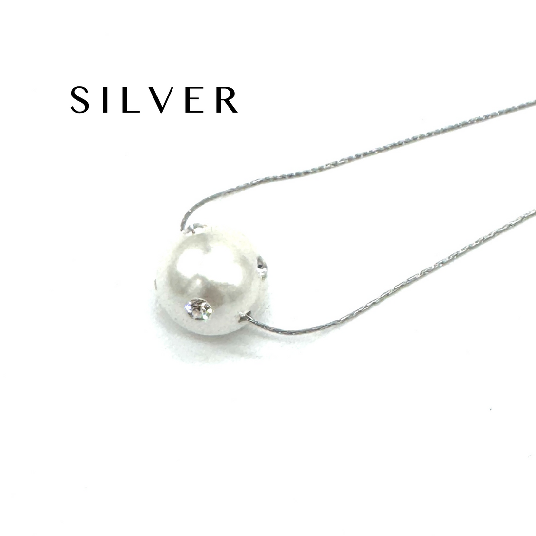 Pearl Bling Side Necklace