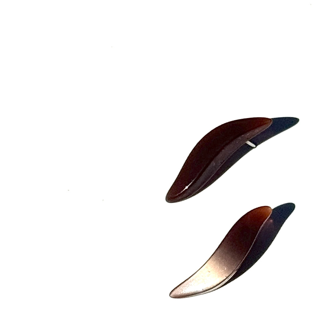 Chocolate Brown Moonglow Swish Stud Earrings