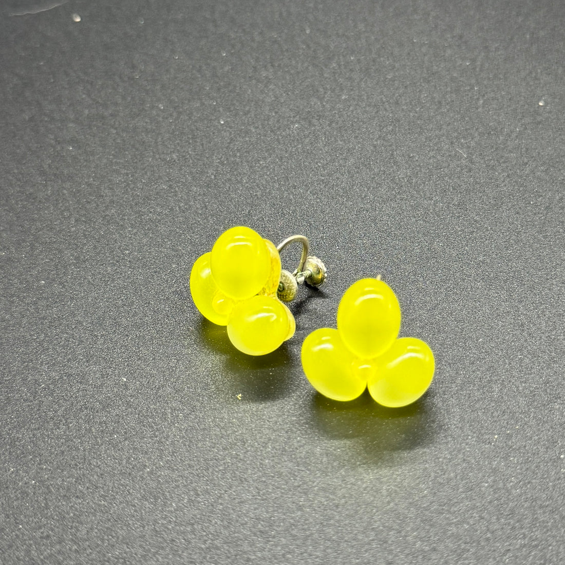 Yellow Cluster Moonglow Screw Back Earrings - Estate