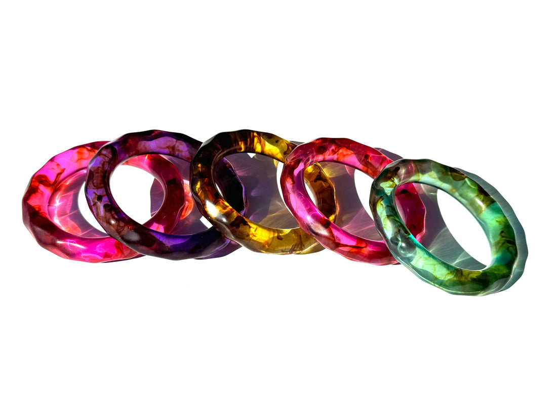 Watery Waves Resin Bangle Bracelet