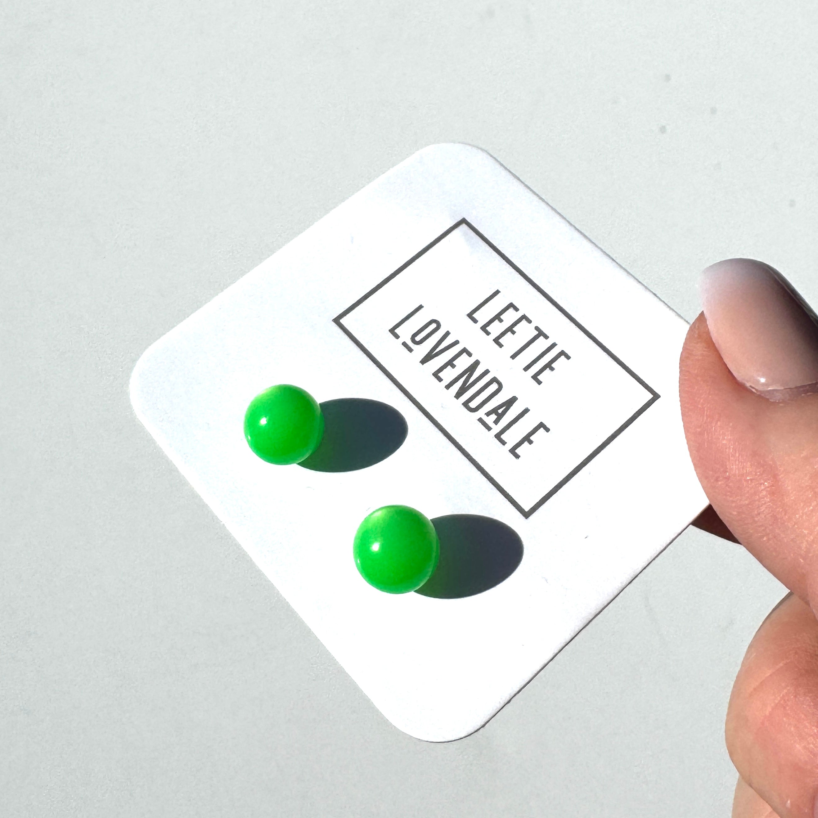 Bright Green Moonglow 8mm Studs