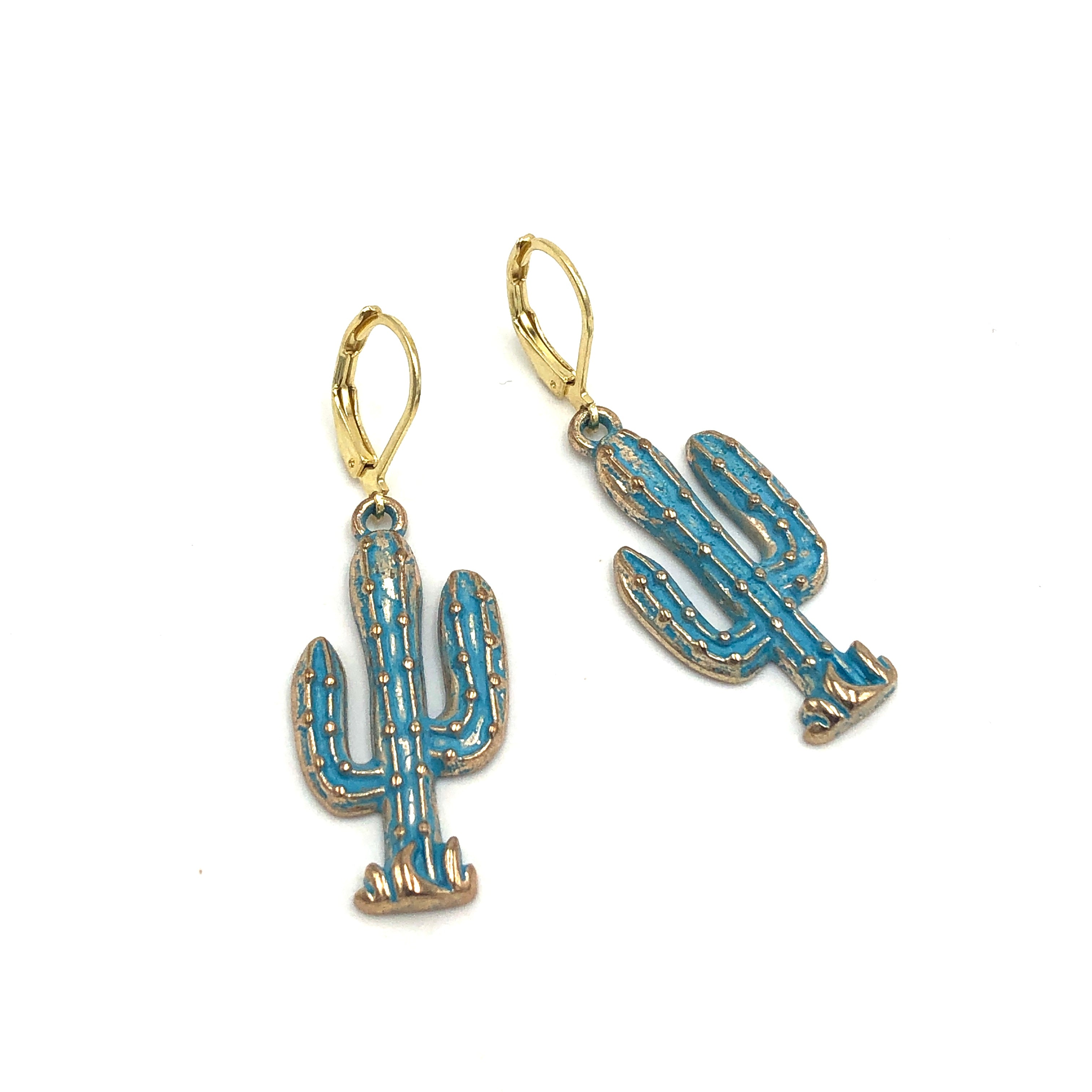 Metal Cactus Earrings *