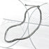 Adjustable silver snake chain necklace on a patterned background.