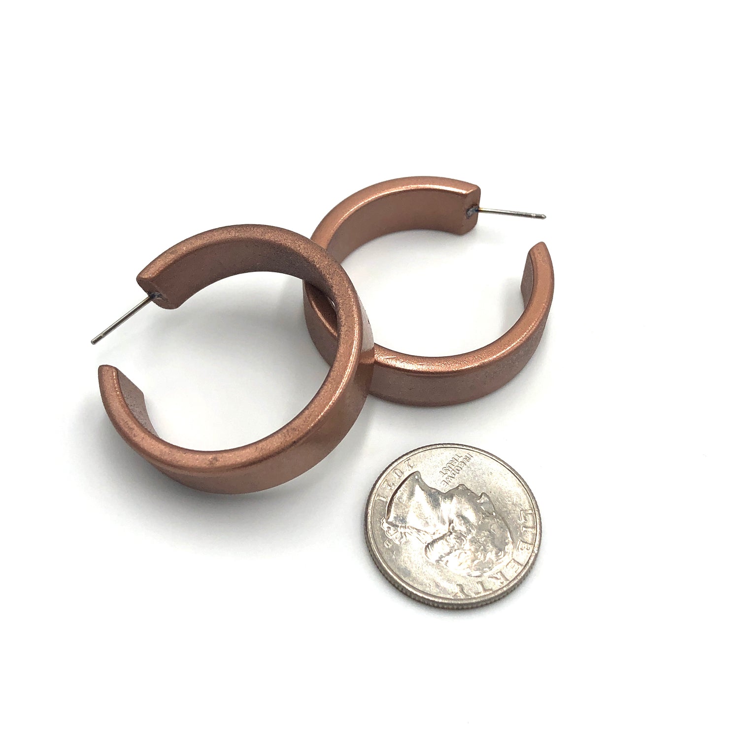 metallic copper earrings