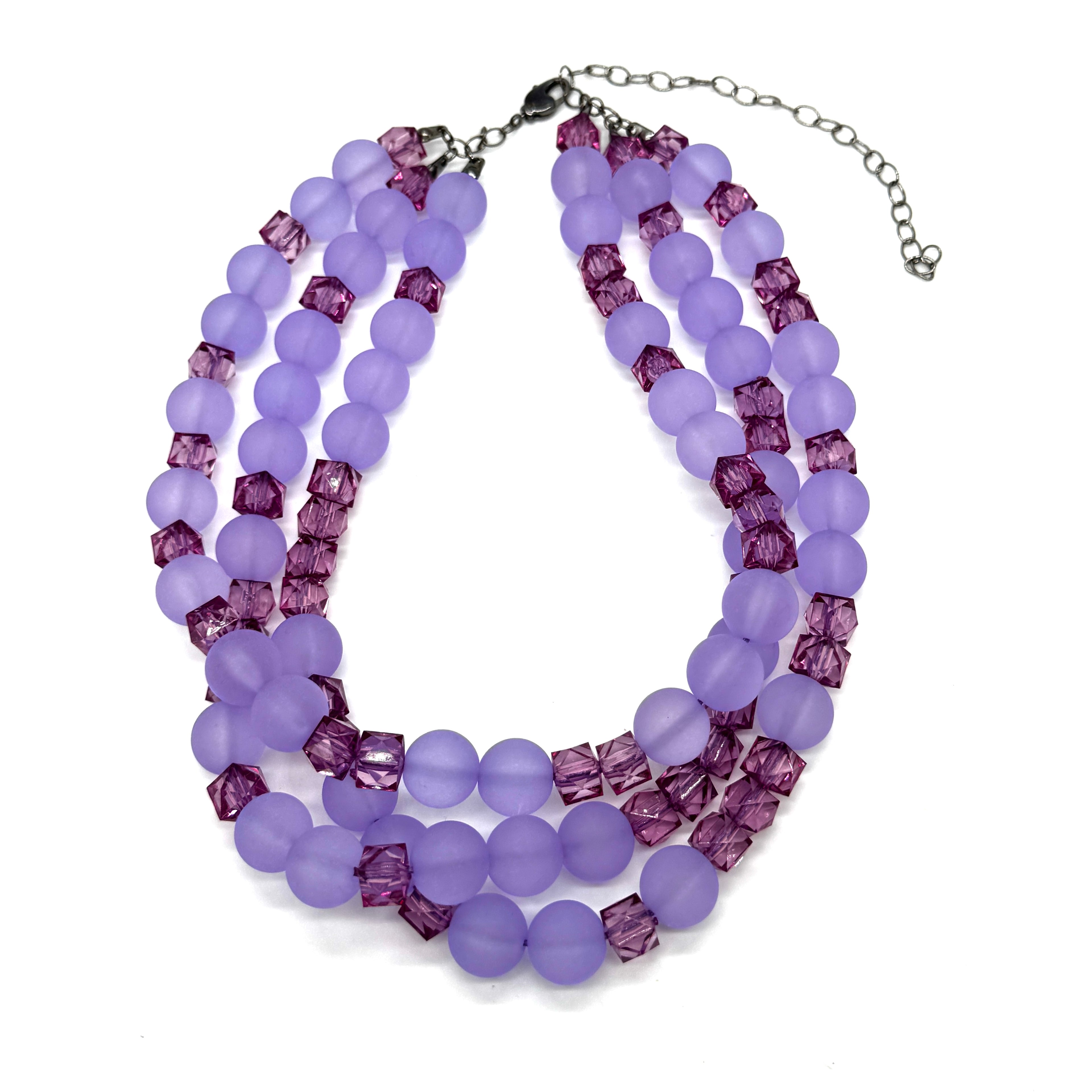Periwinkle Frost &amp; Purple Facet Morgan Necklace