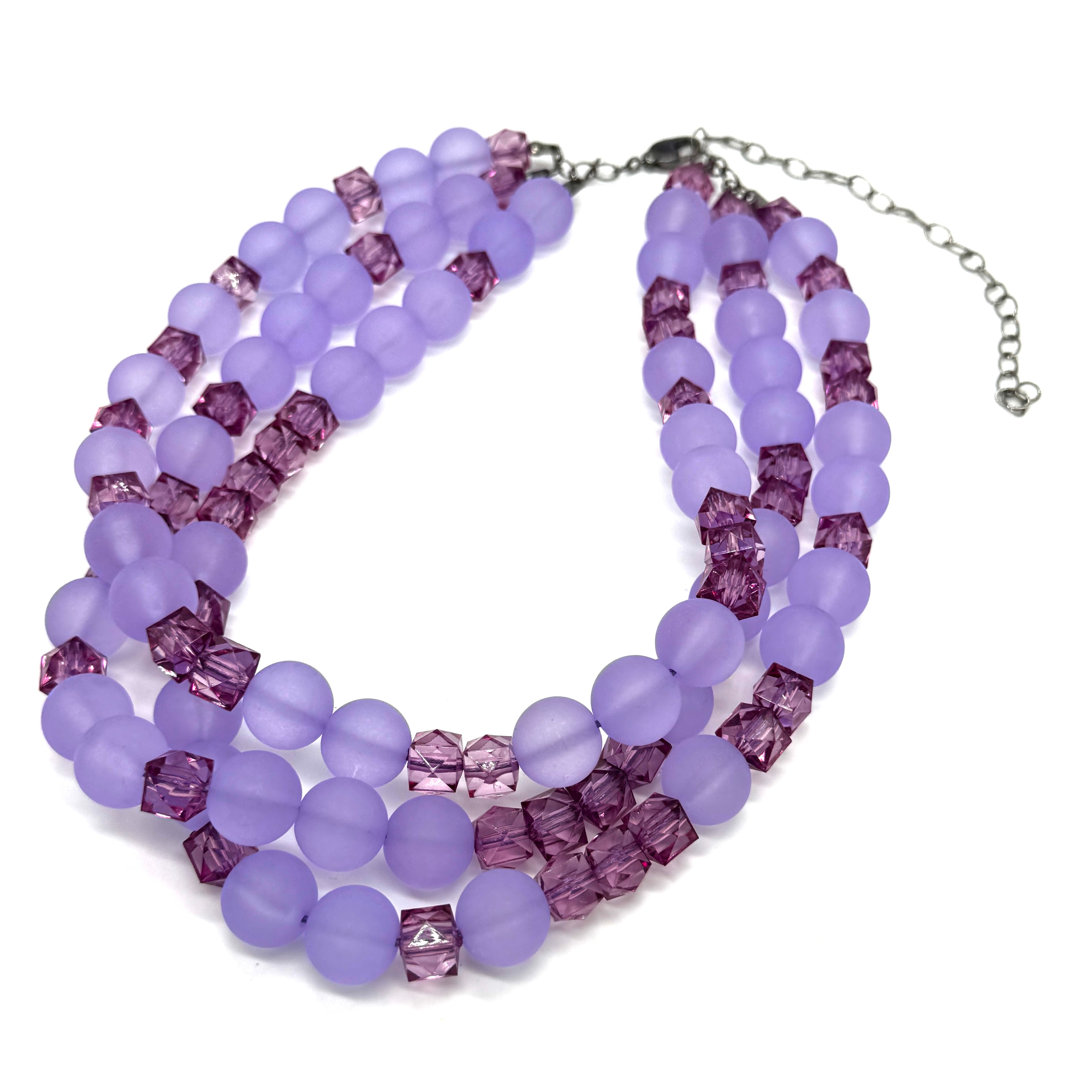 Periwinkle Frost &amp; Purple Facet Morgan Necklace