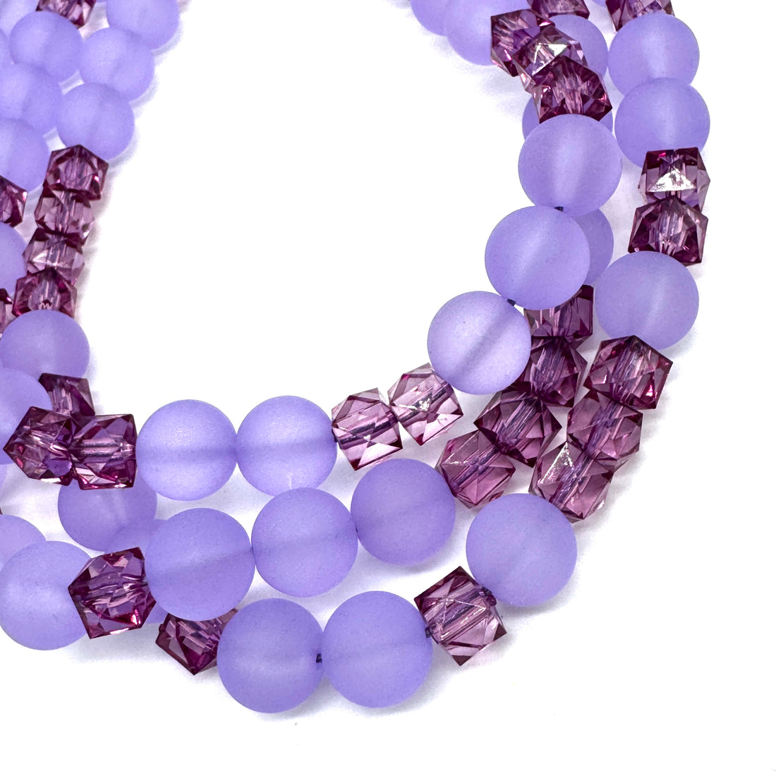 Periwinkle Frost &amp; Purple Facet Morgan Necklace