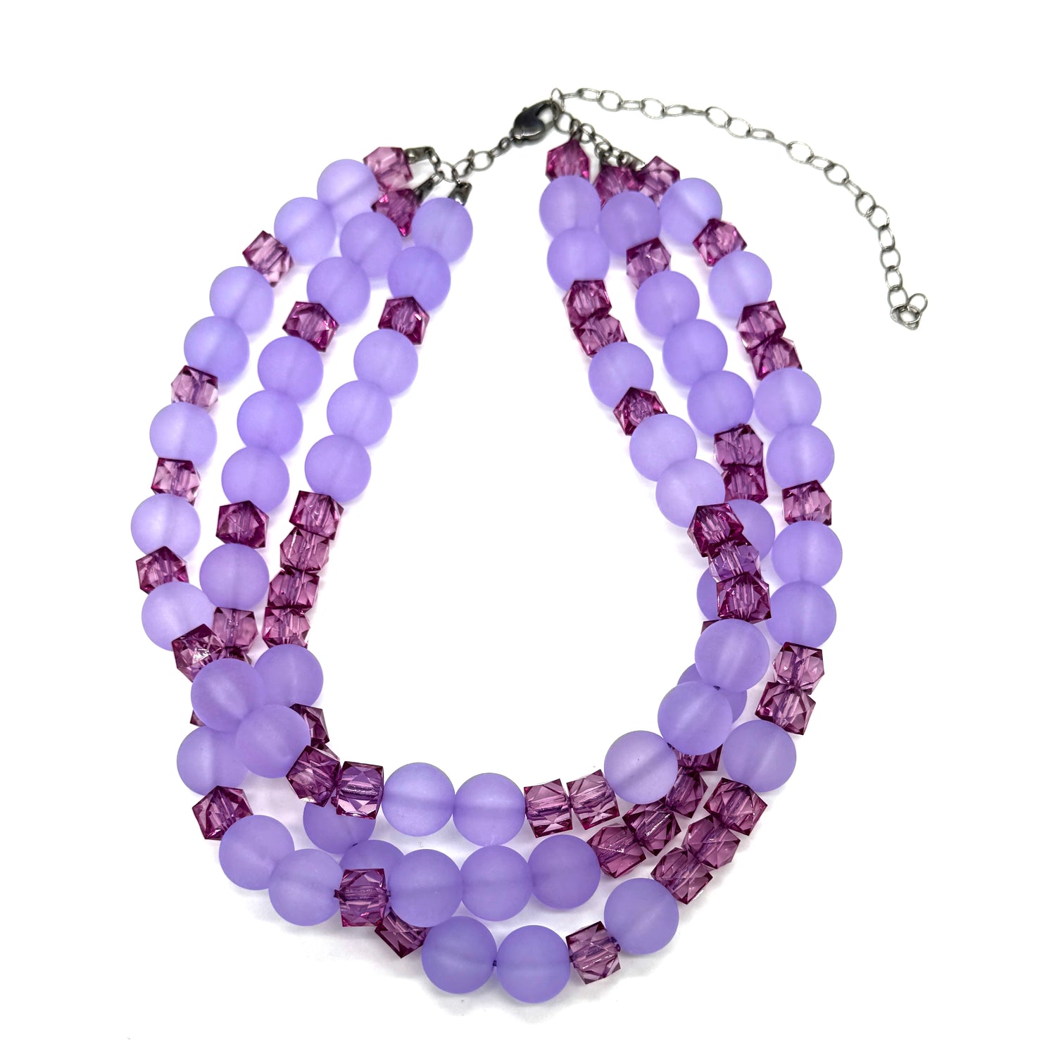 Periwinkle Frost &amp; Purple Facet Morgan Necklace