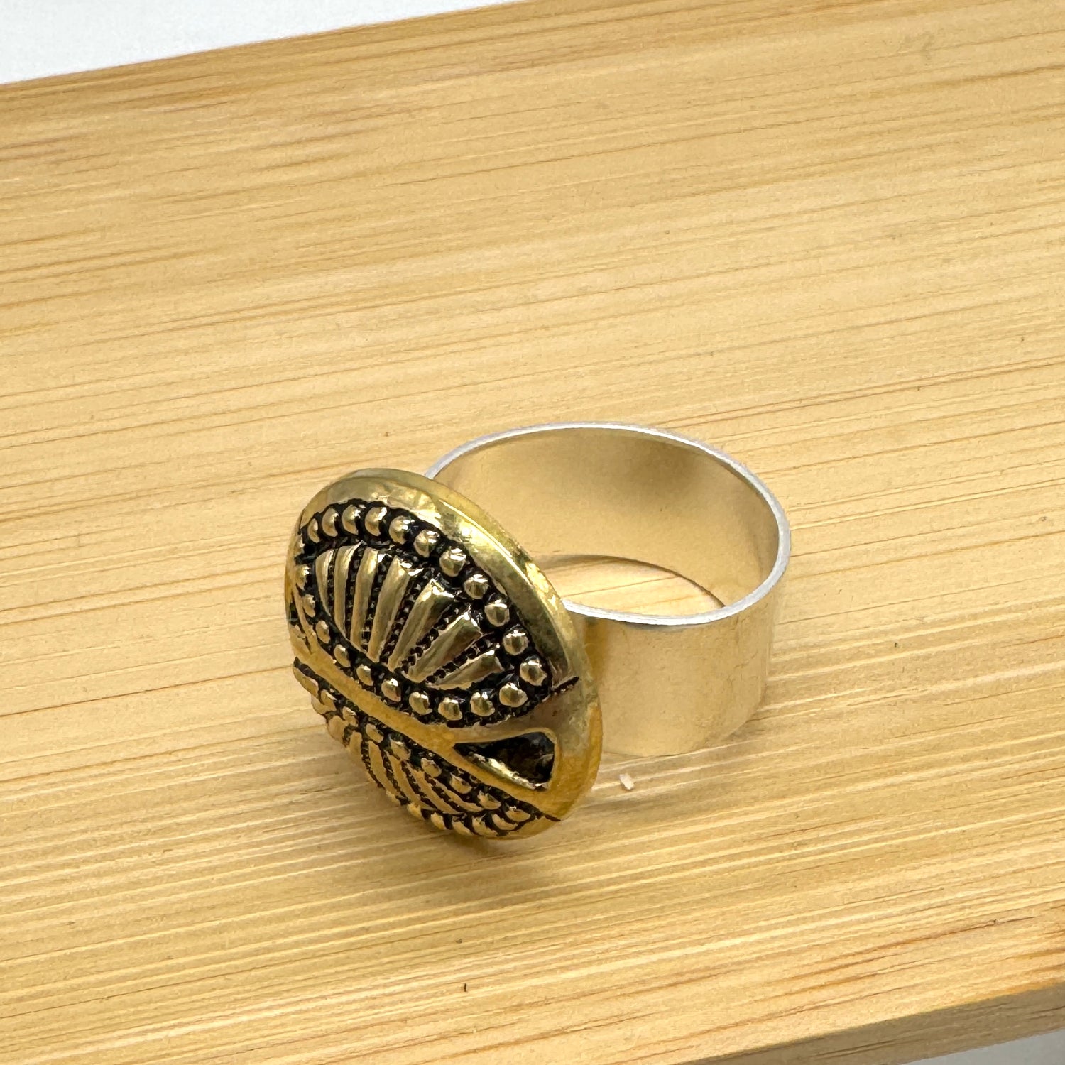 Modern Metal Cocktail Ring