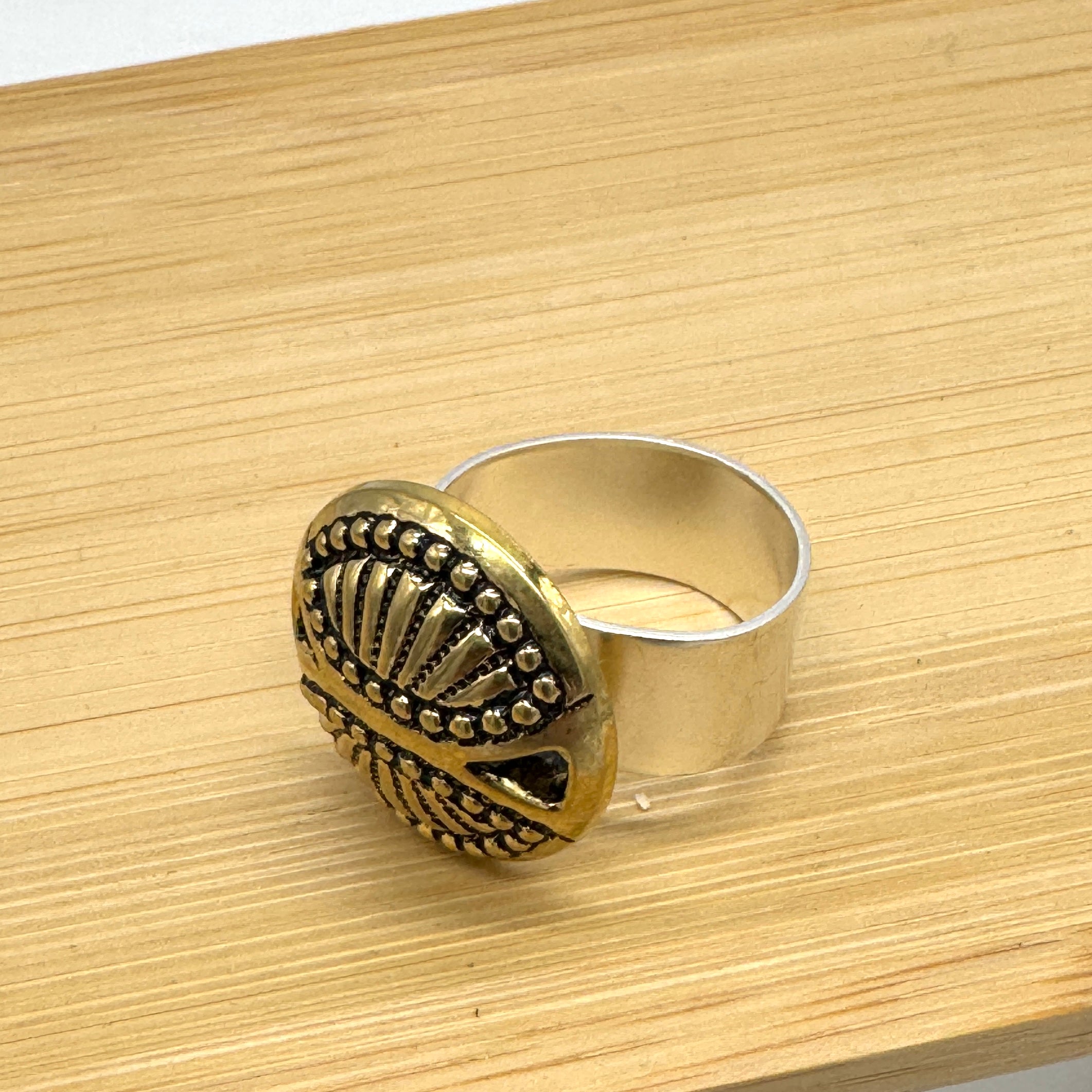 Modern Metal Cocktail Ring