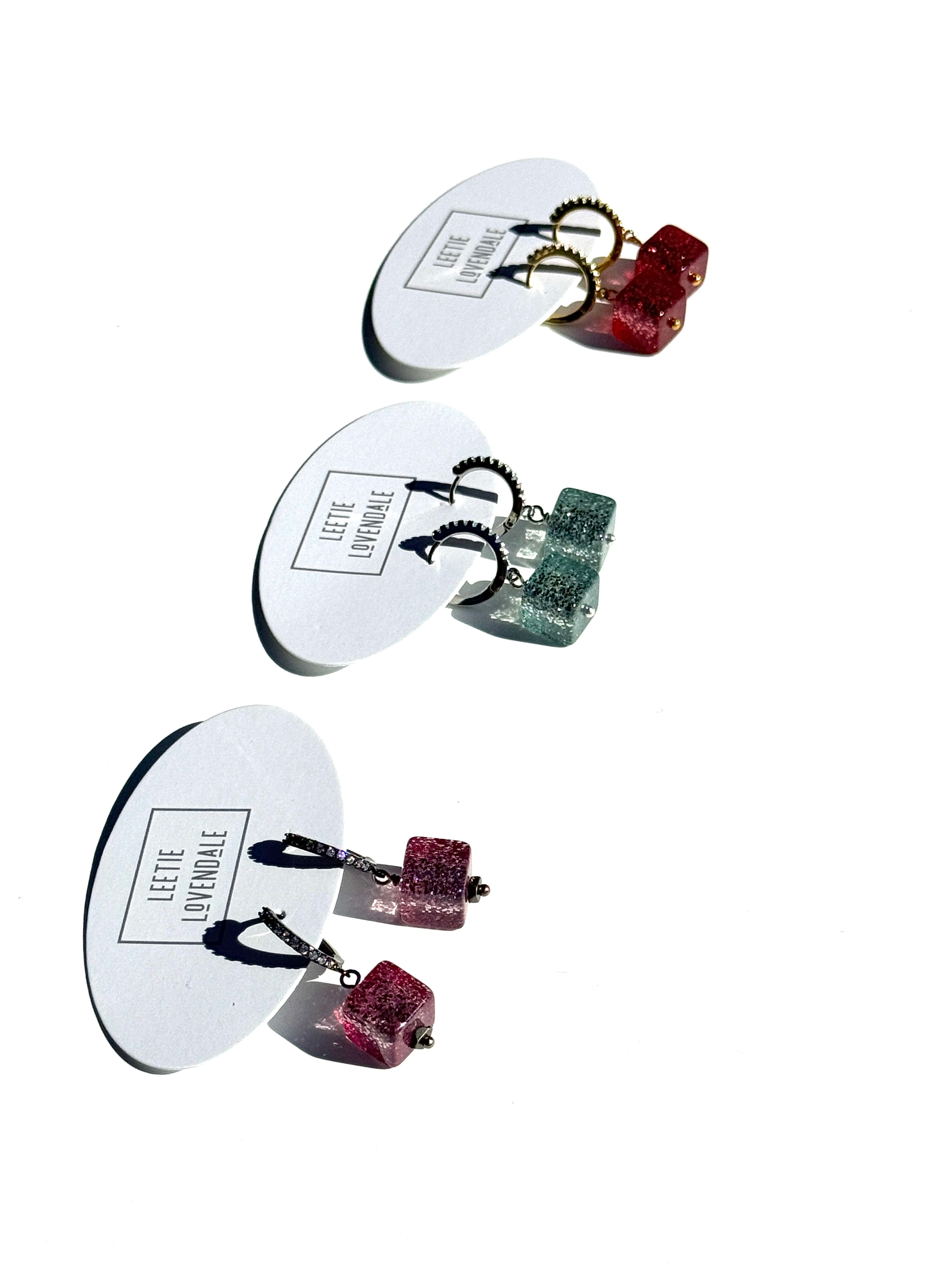 GlitterBox Huggie Drop Earrings