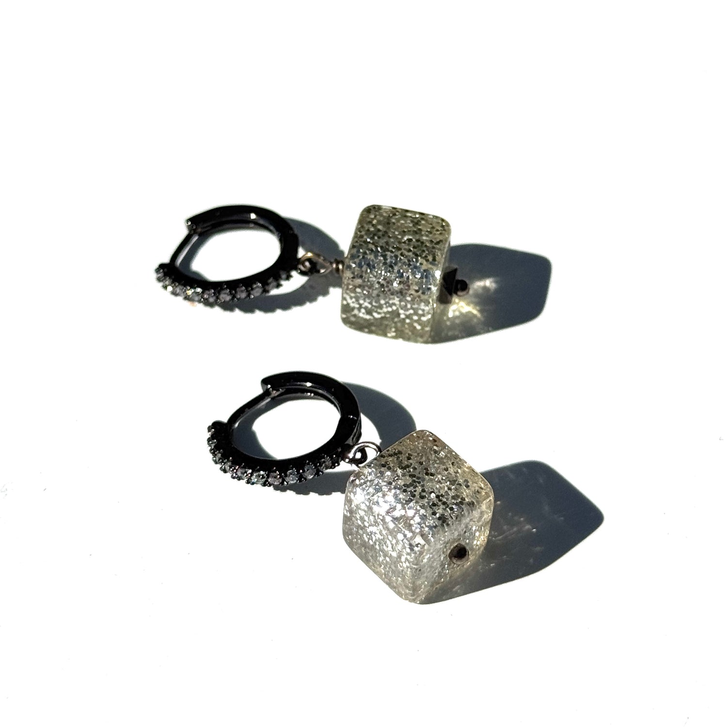 GlitterBox Huggie Drop Earrings