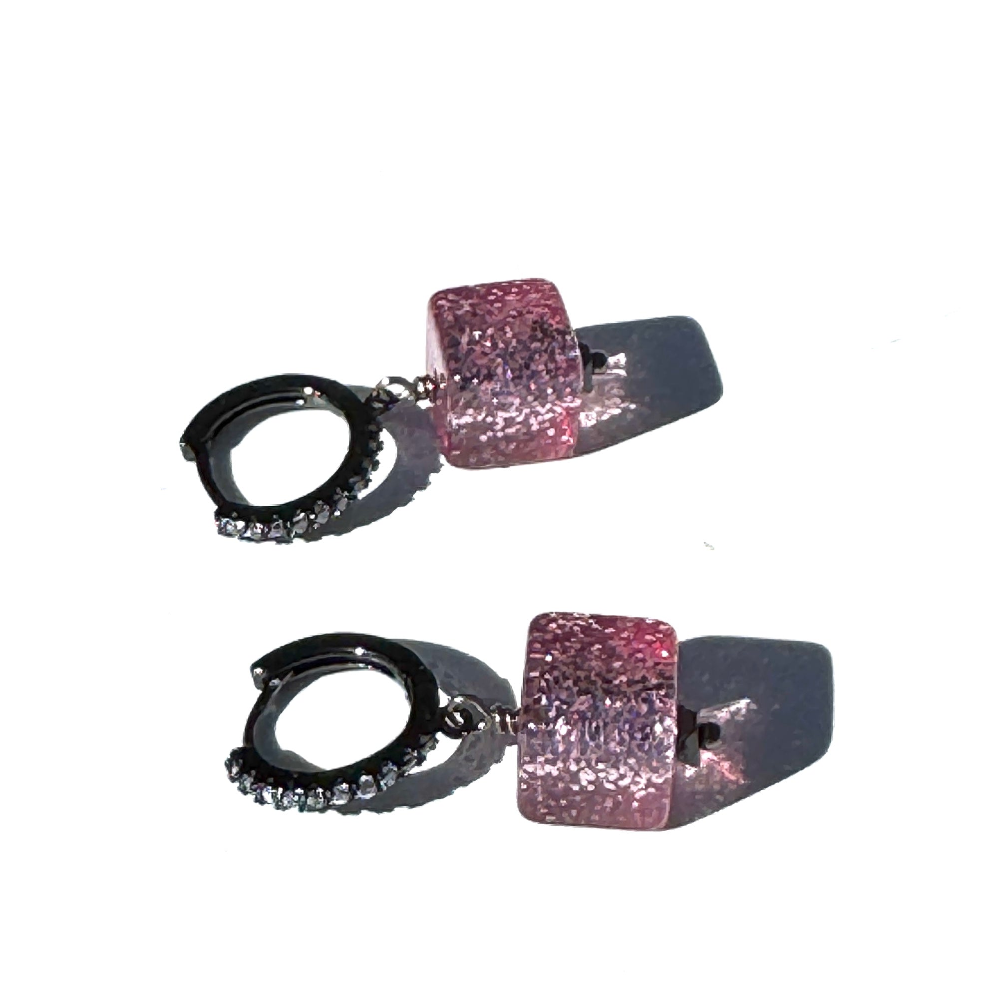 GlitterBox Huggie Drop Earrings