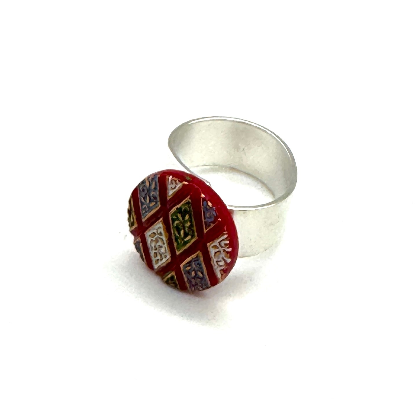 Harlequin Glass Cocktail Ring