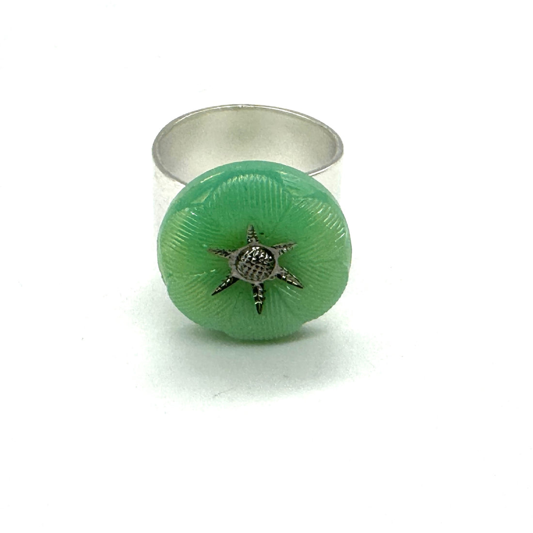 Mint Green Opalite Glass Cocktail Ring