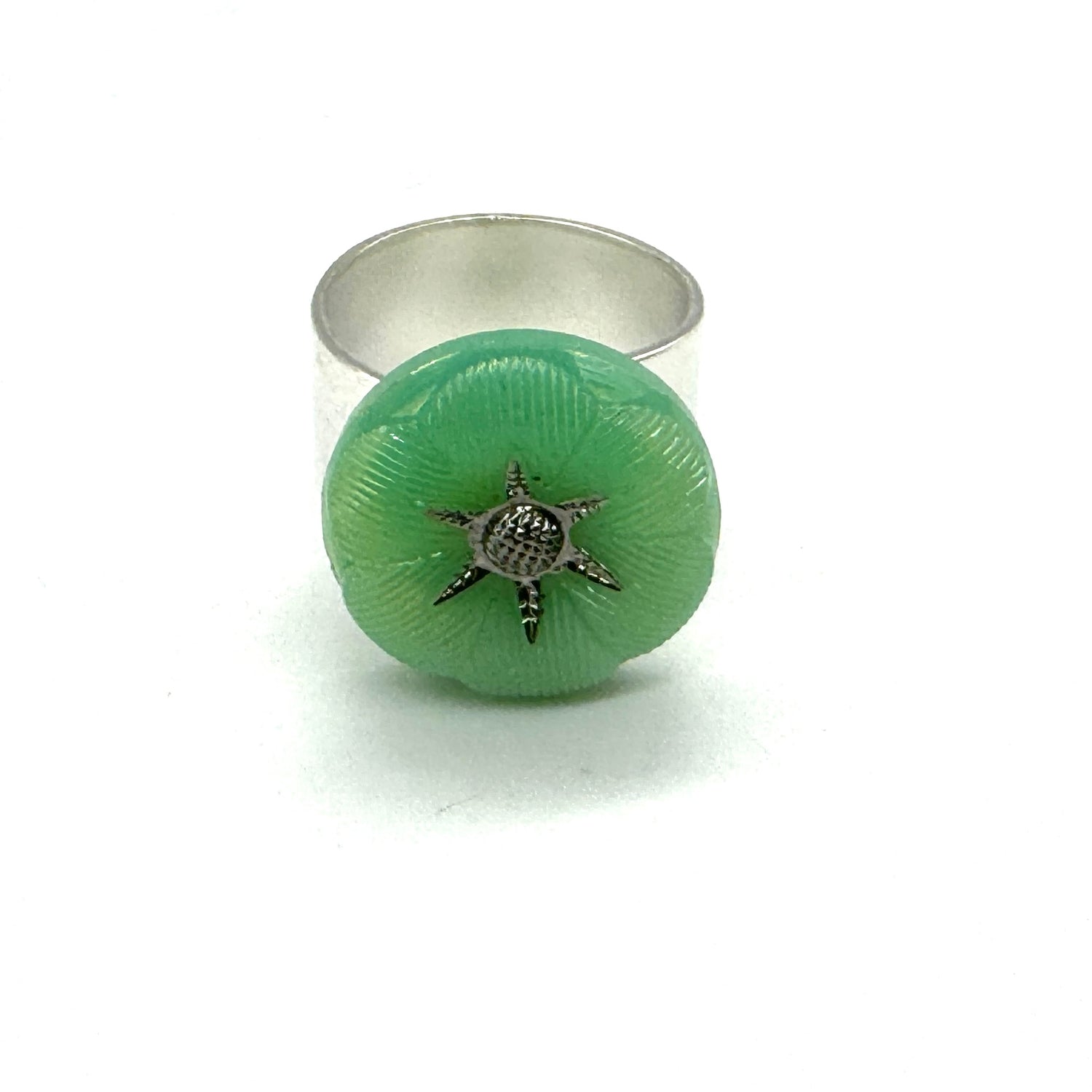 Mint Green Opalite Glass Cocktail Ring