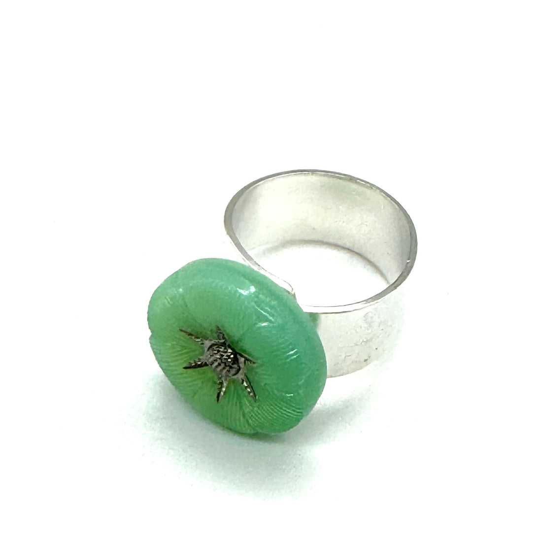 Mint Green Opalite Glass Cocktail Ring