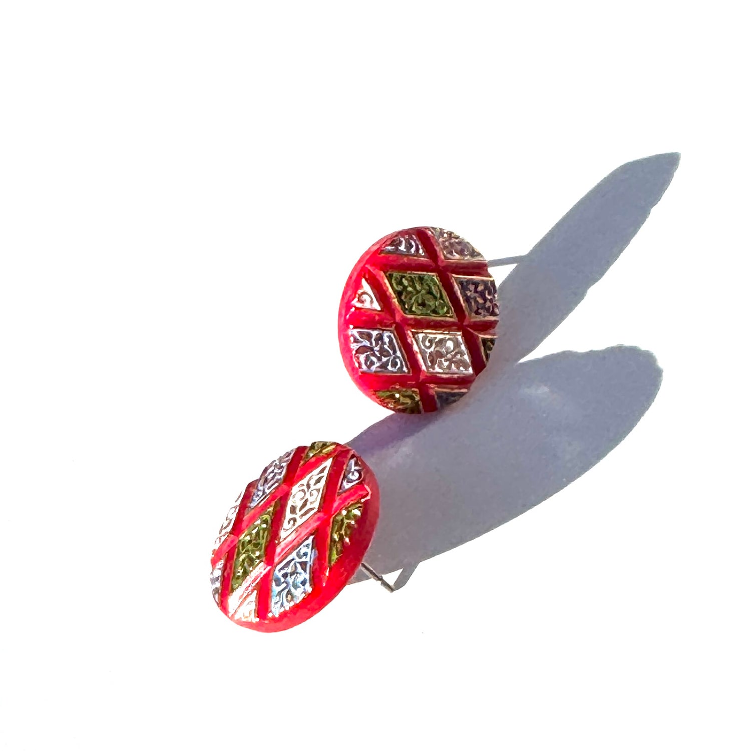 Harlequin Glass Stud Earrings