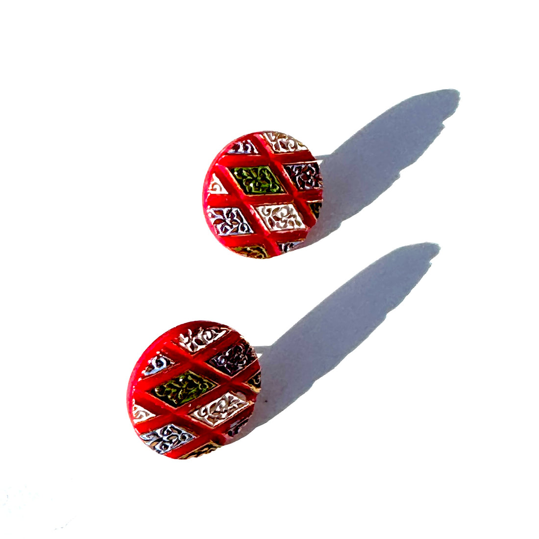 Harlequin Glass Stud Earrings
