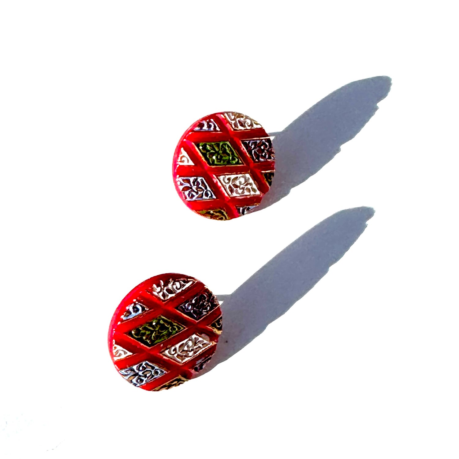 Harlequin Glass Stud Earrings