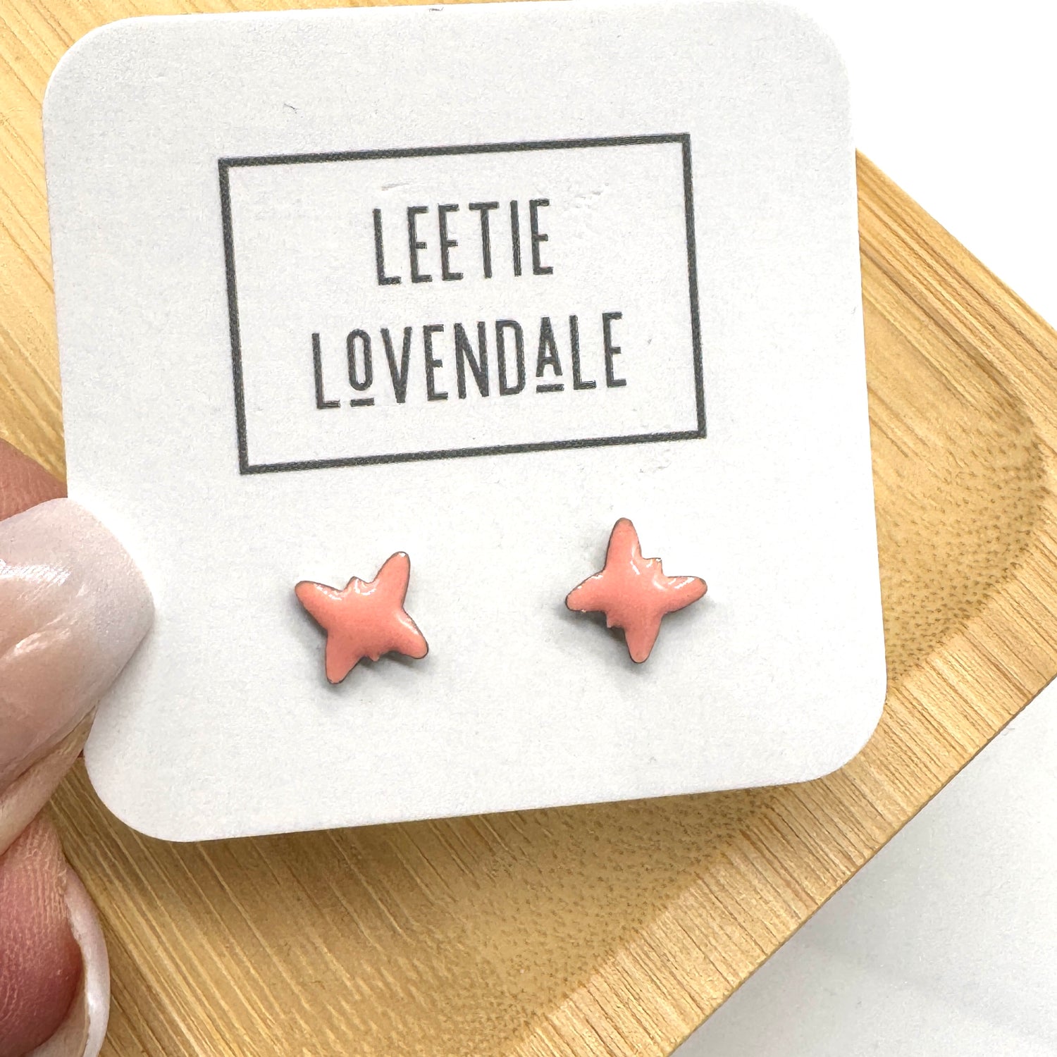 Pink Butterfly Studs - Little Deadstock Vintage Enamel Stud Earring