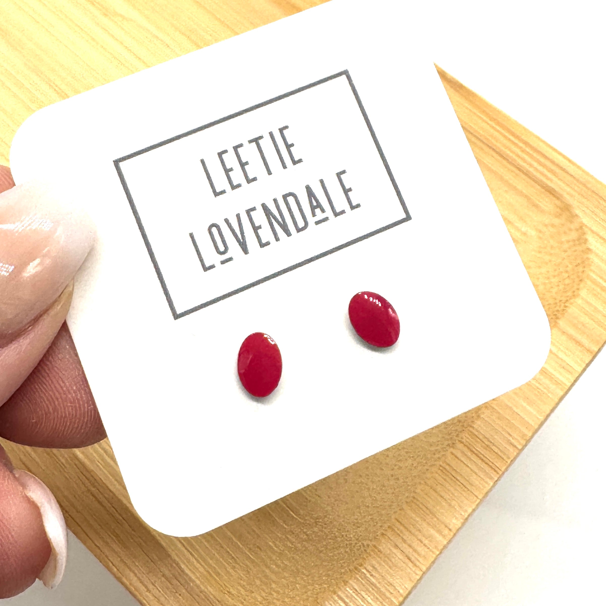 Hot Pink Oval Studs - Little Deadstock Vintage Enamel Stud Earrings