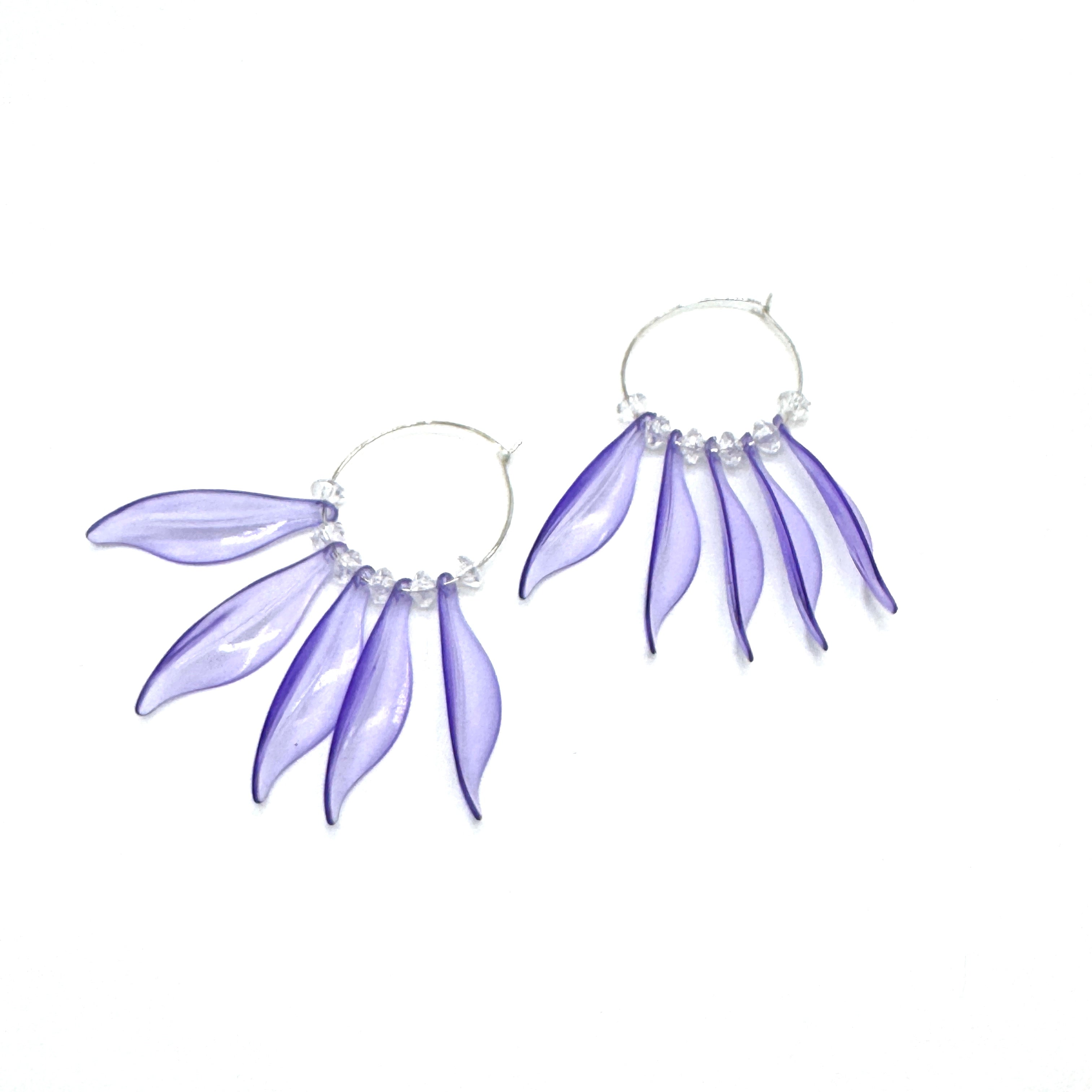 Willow Leaf Hoops — Made With Vintage Lucite