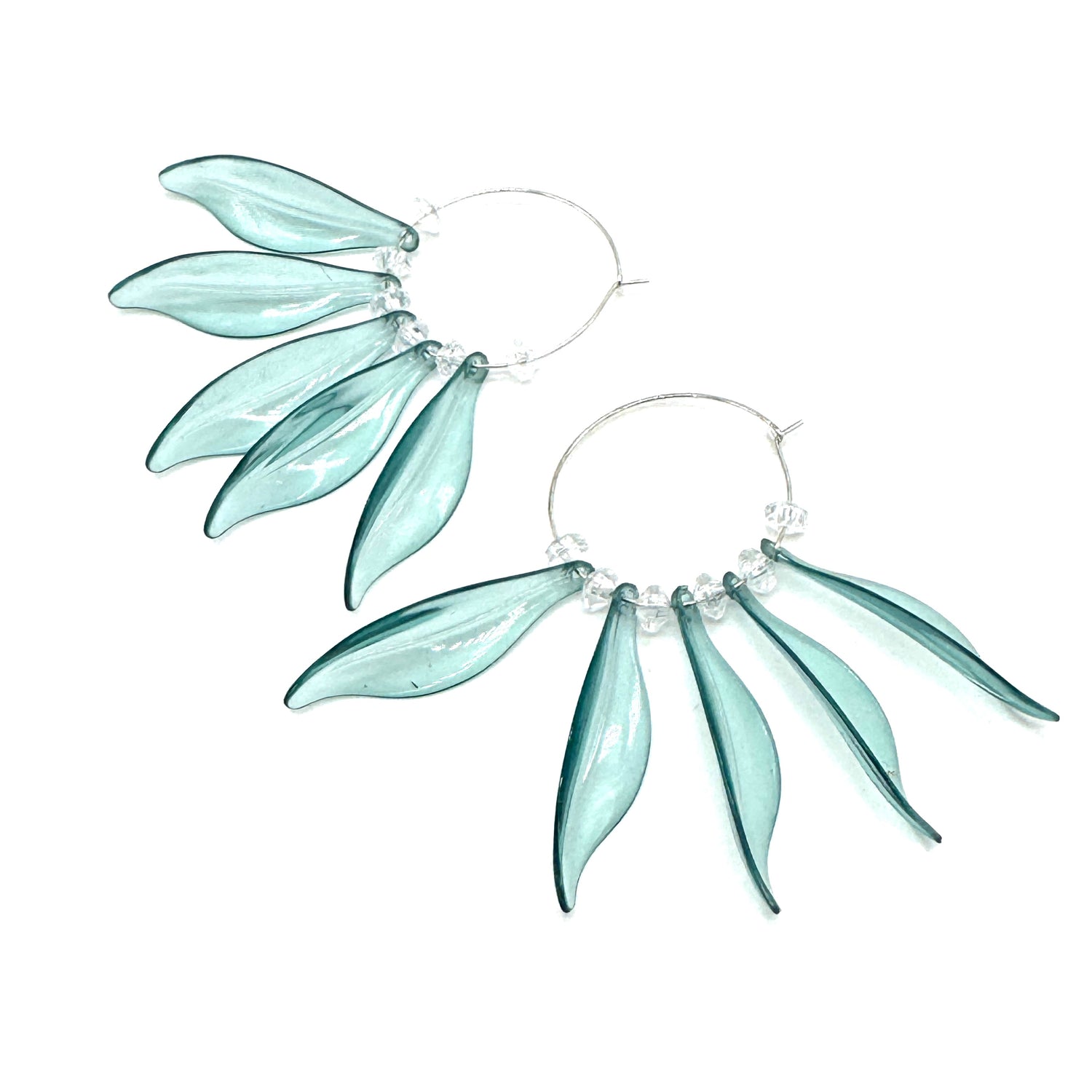 Willow Leaf Hoops — Made With Vintage Lucite