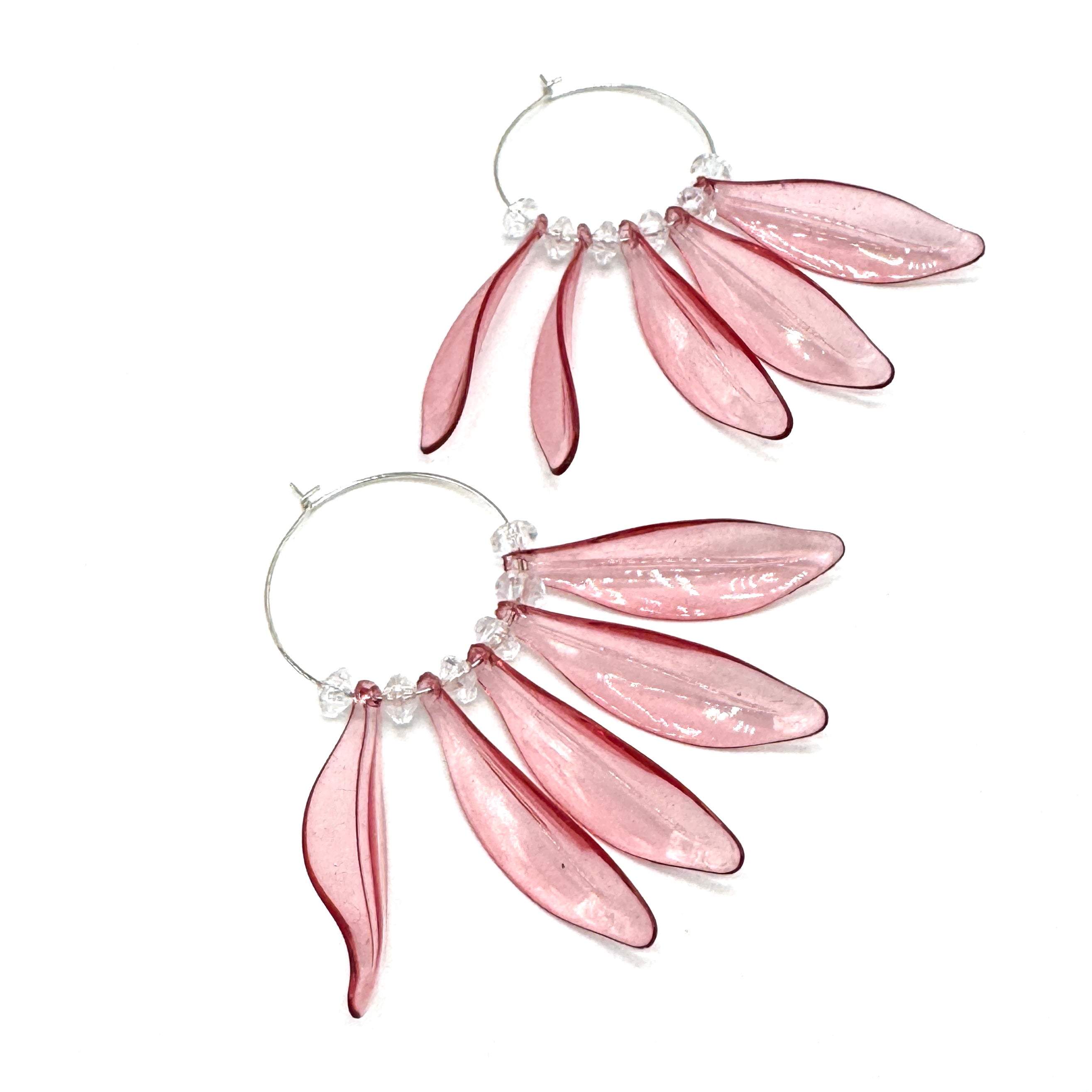 Willow Leaf Hoops — Made With Vintage Lucite