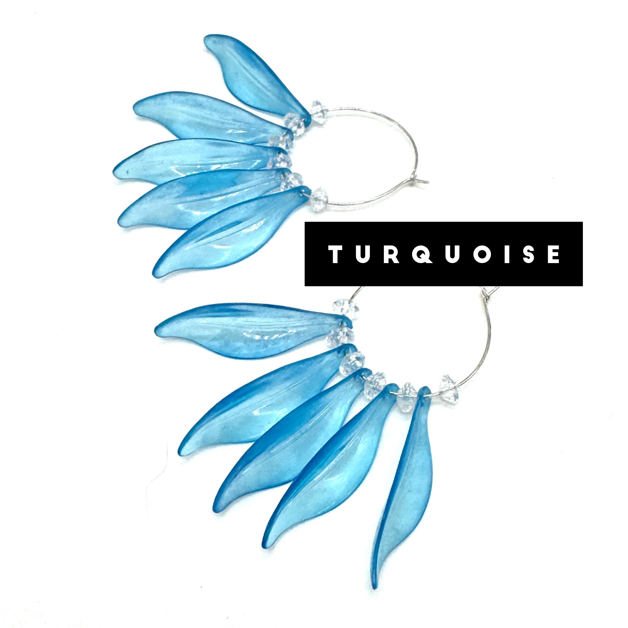 Willow Leaf Hoops — Made With Vintage Lucite