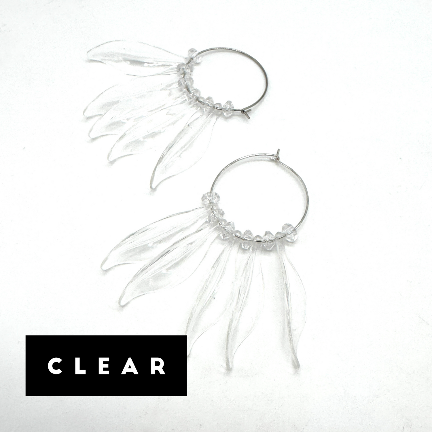 Willow Leaf Hoops — Made With Vintage Lucite