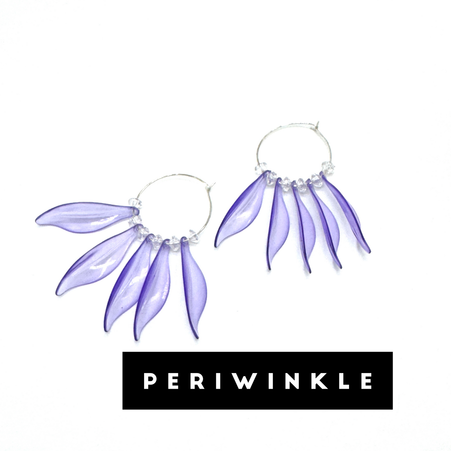 Willow Leaf Hoops — Made With Vintage Lucite