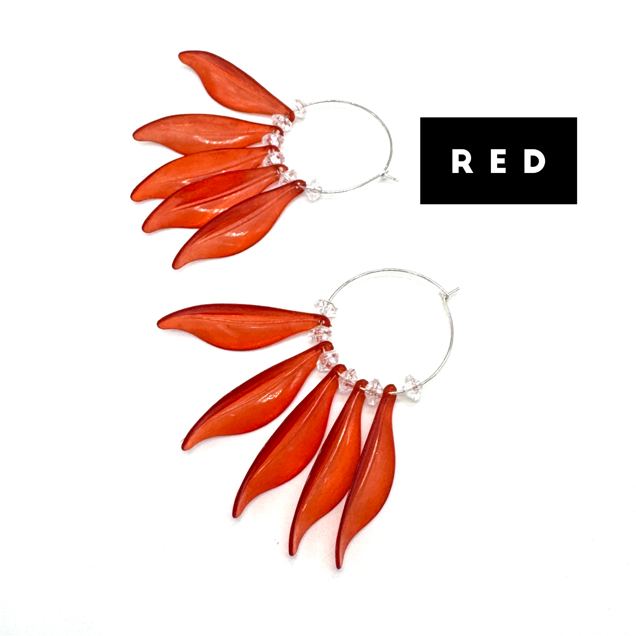 Willow Leaf Hoops — Made With Vintage Lucite