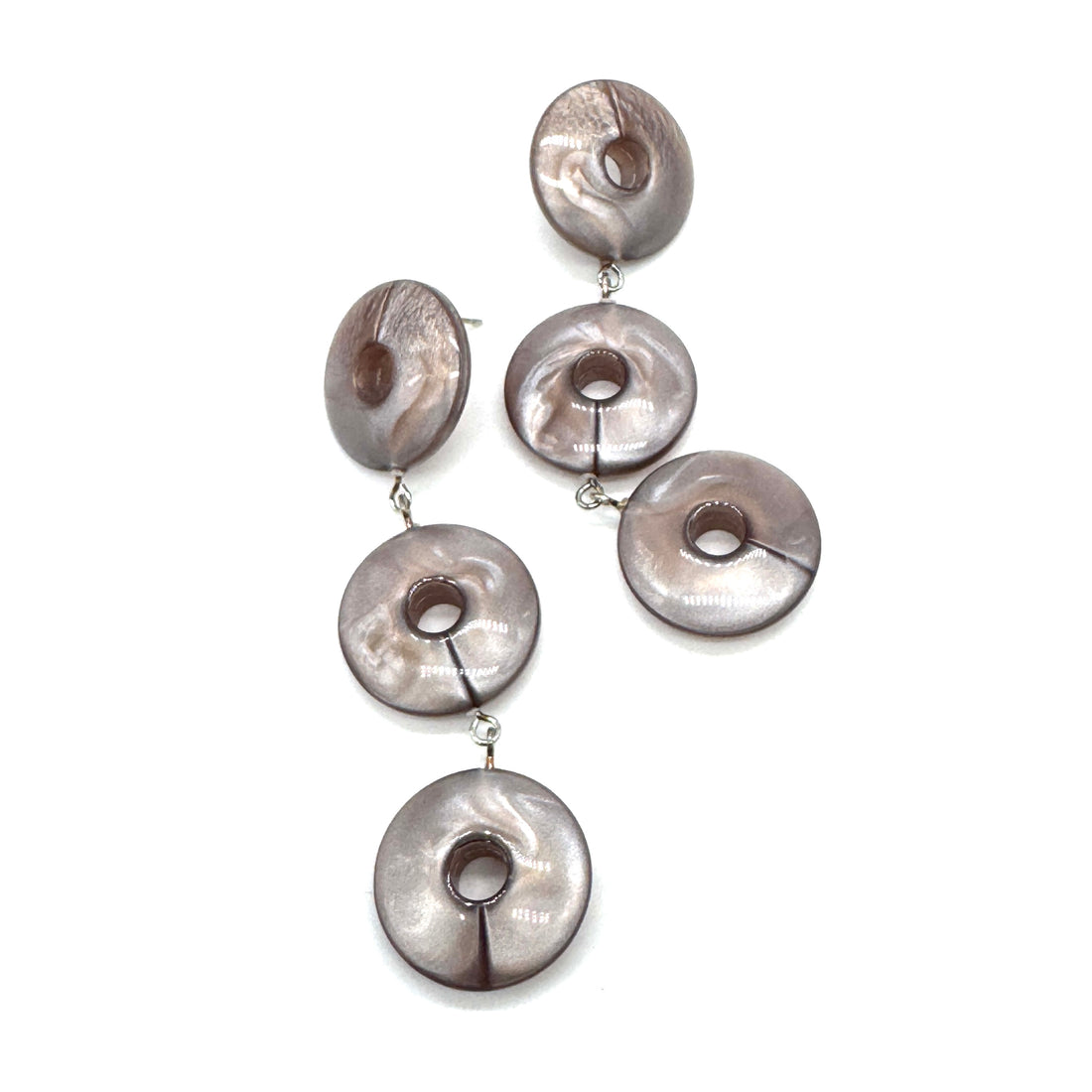 Taupe Aura Glow Tri Dot Donut Earrings