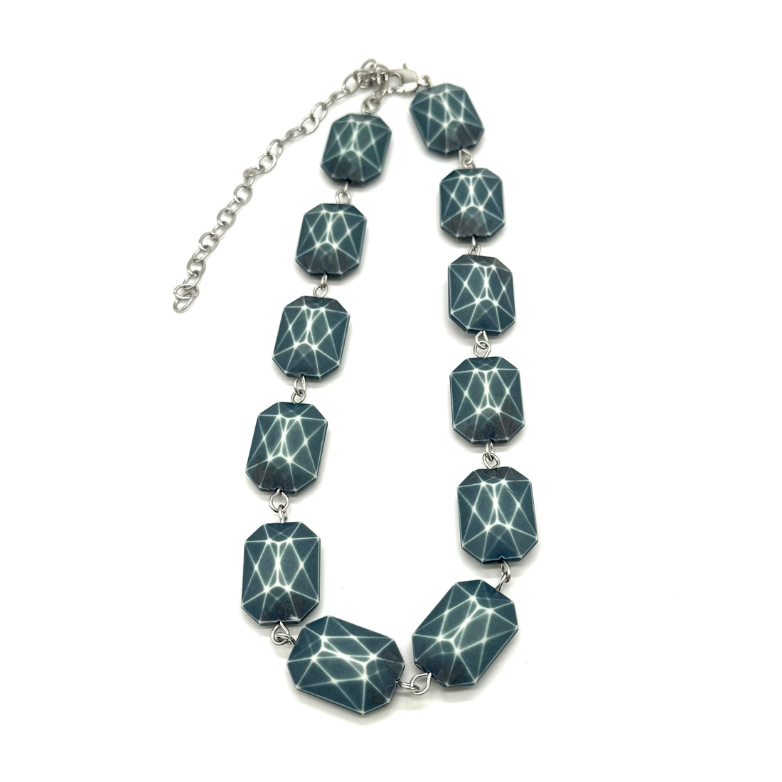 Slate Blue Faceted Amelia Necklace