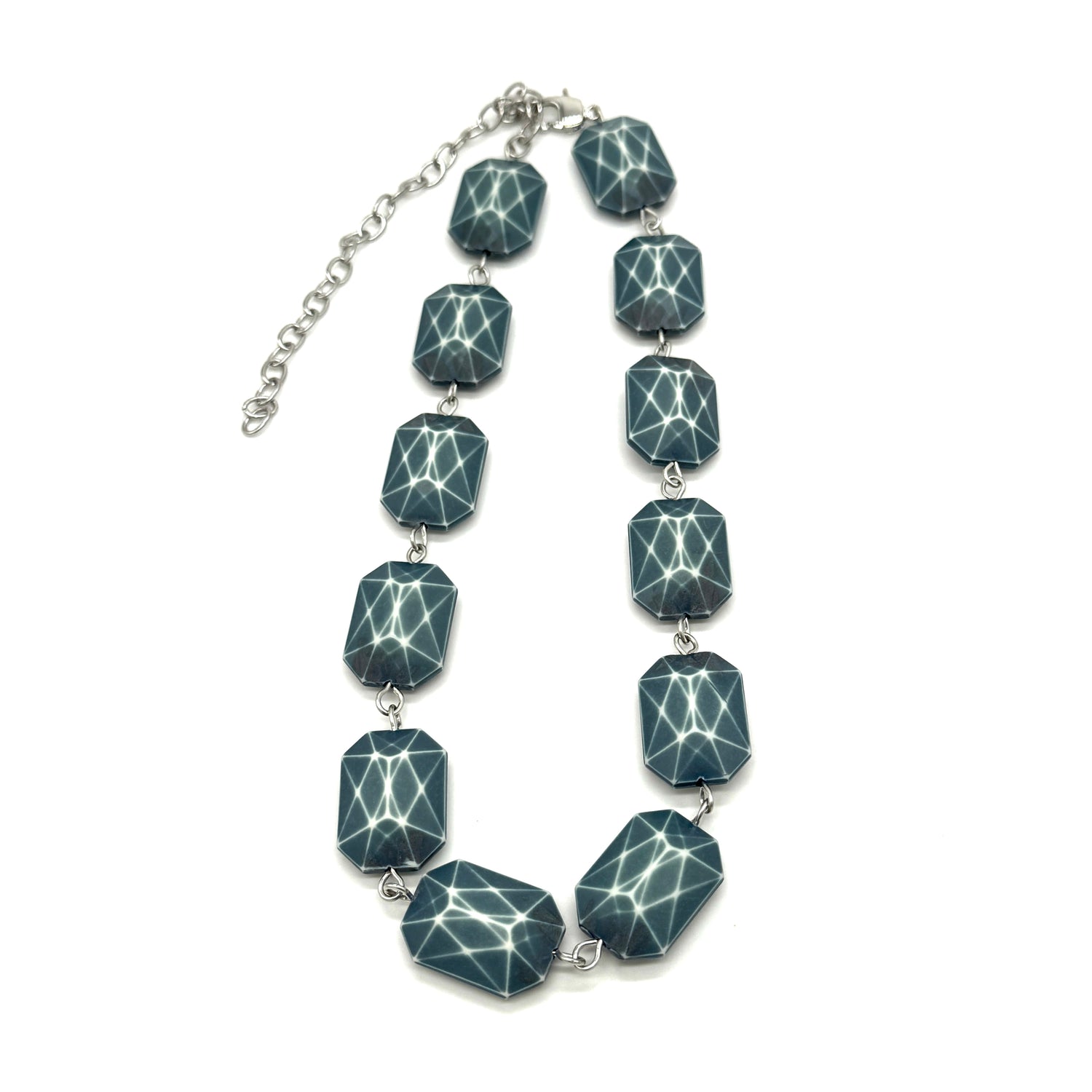 Slate Blue Faceted Amelia Necklace