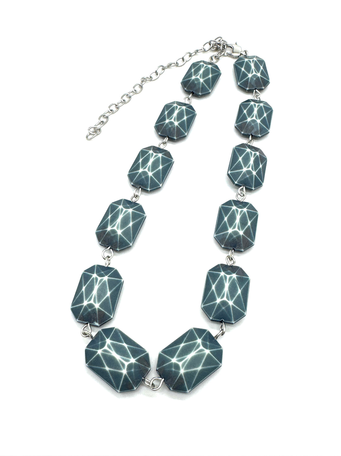 Slate Blue Faceted Amelia Necklace